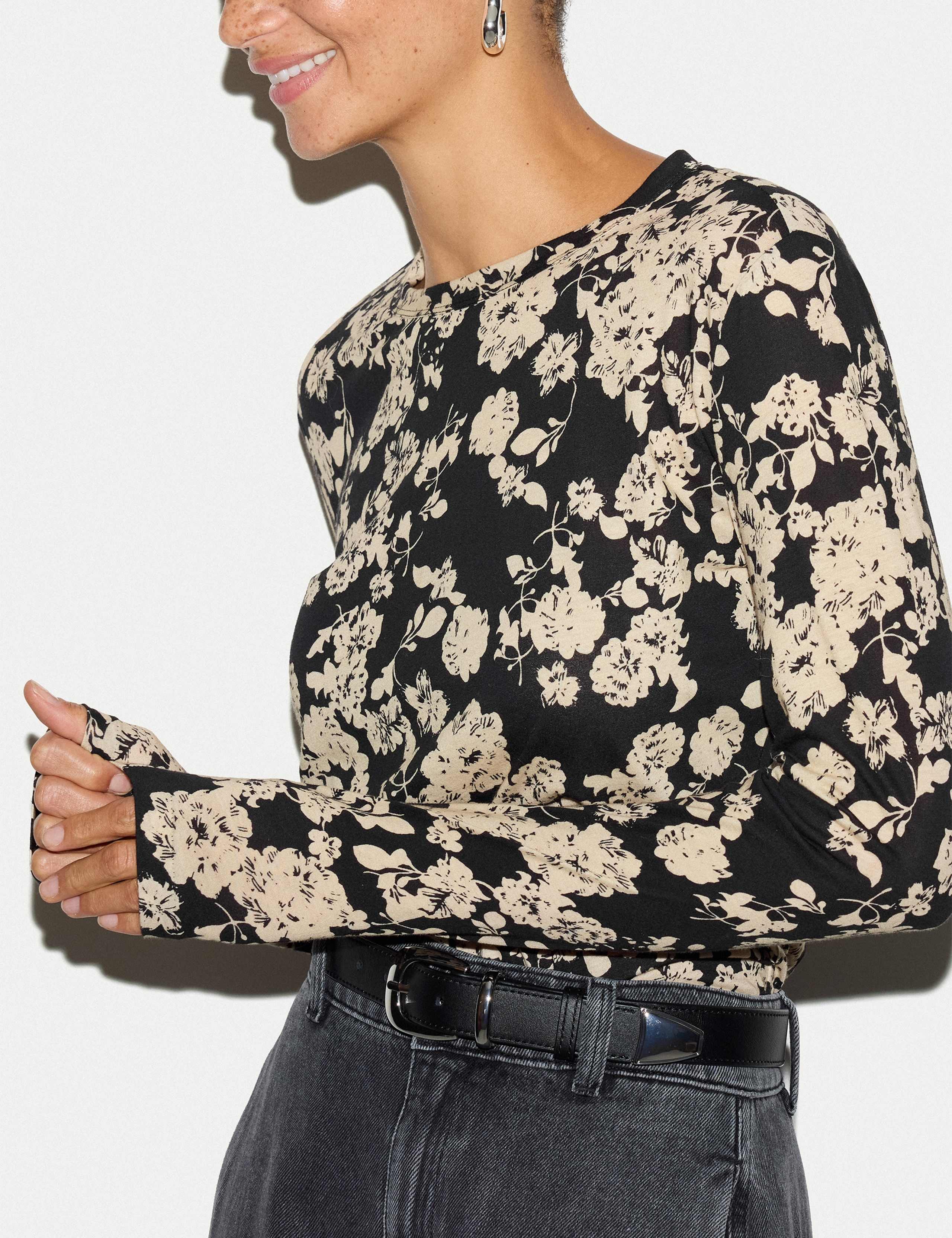 Pure Cotton Floral T-Shirt 4 of 5