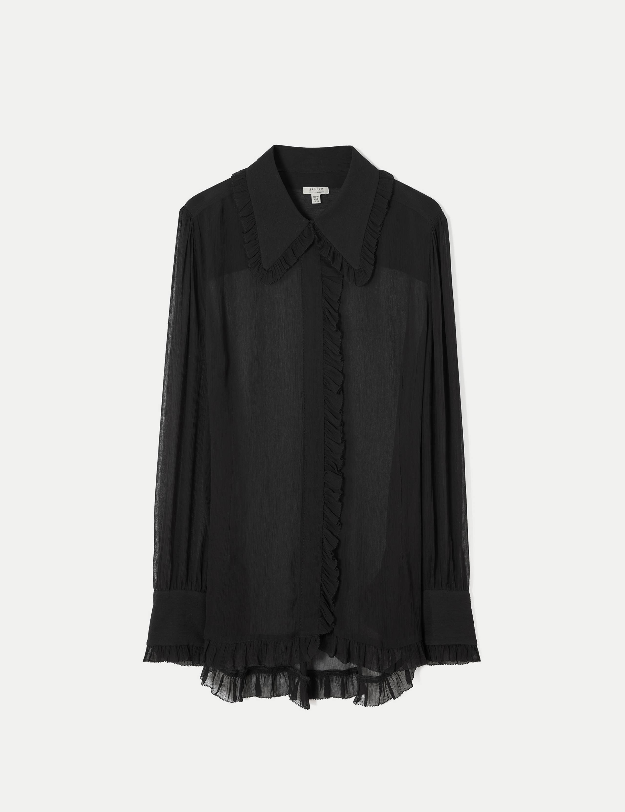 Sheer Collared Frill Detail Blouse 2 of 6