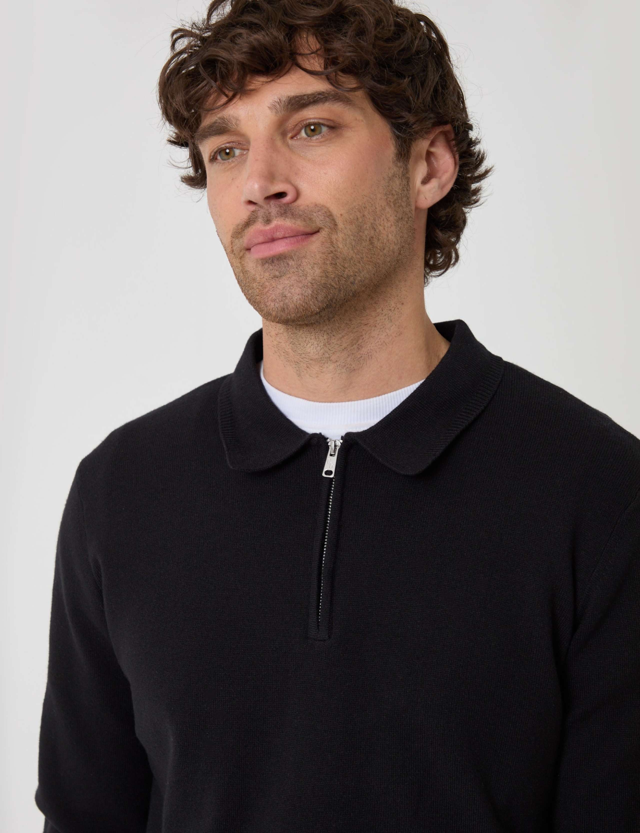 Boxy Fit Quarter Zip Polo Sweatshirt 3 of 4