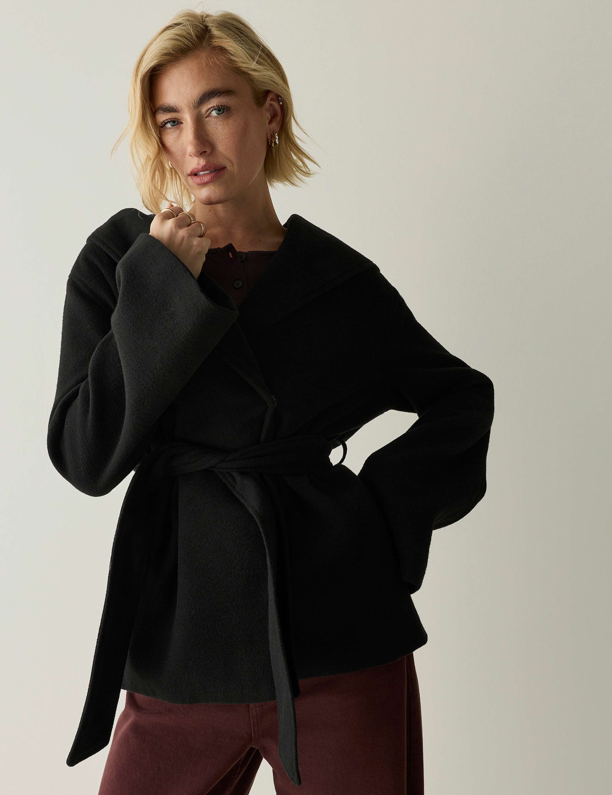 Showerproof Hooded Short Wrap Coat 6 of 7