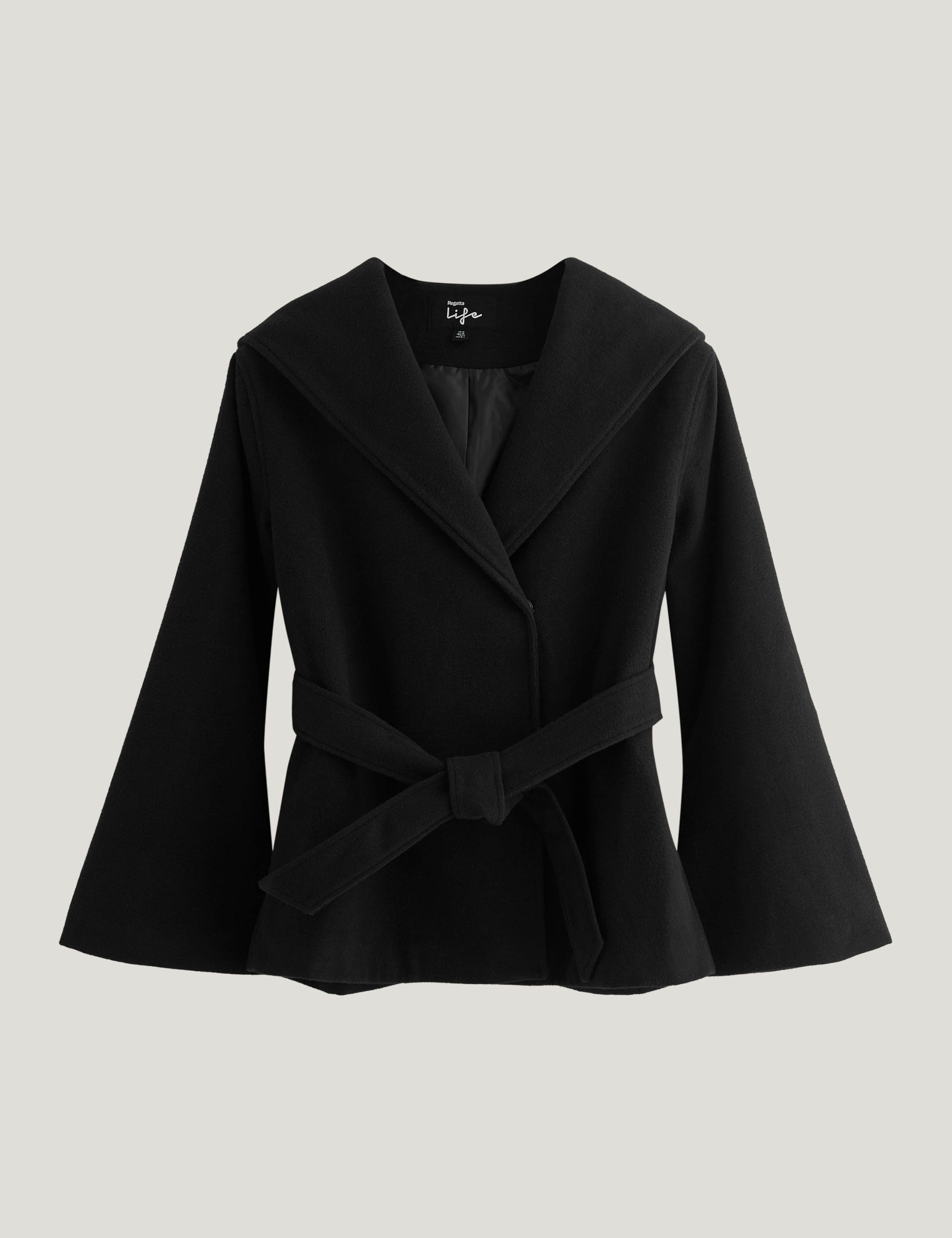 Showerproof Hooded Short Wrap Coat 2 of 7