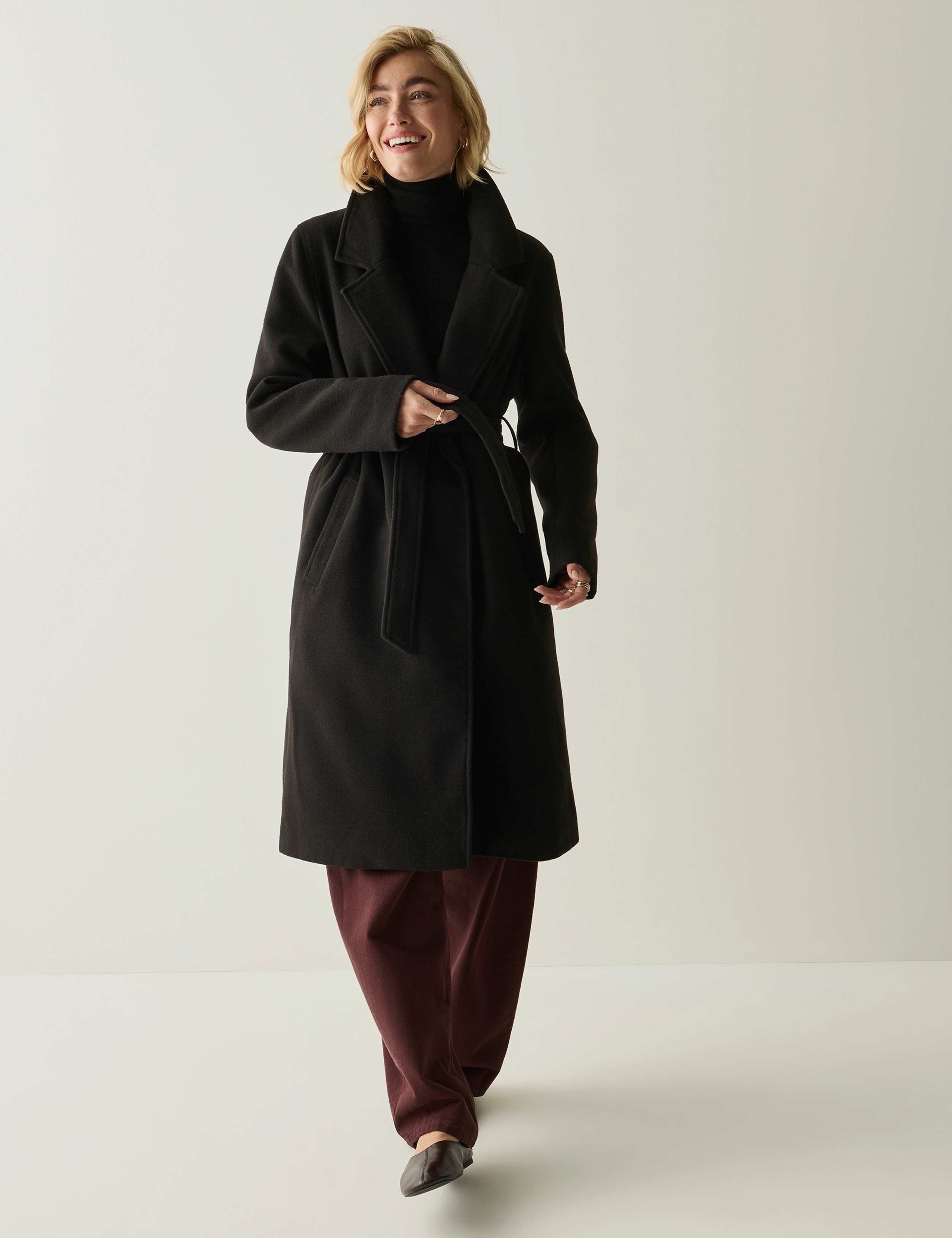 Showerproof Belted Longline Wrap Coat 3 of 9
