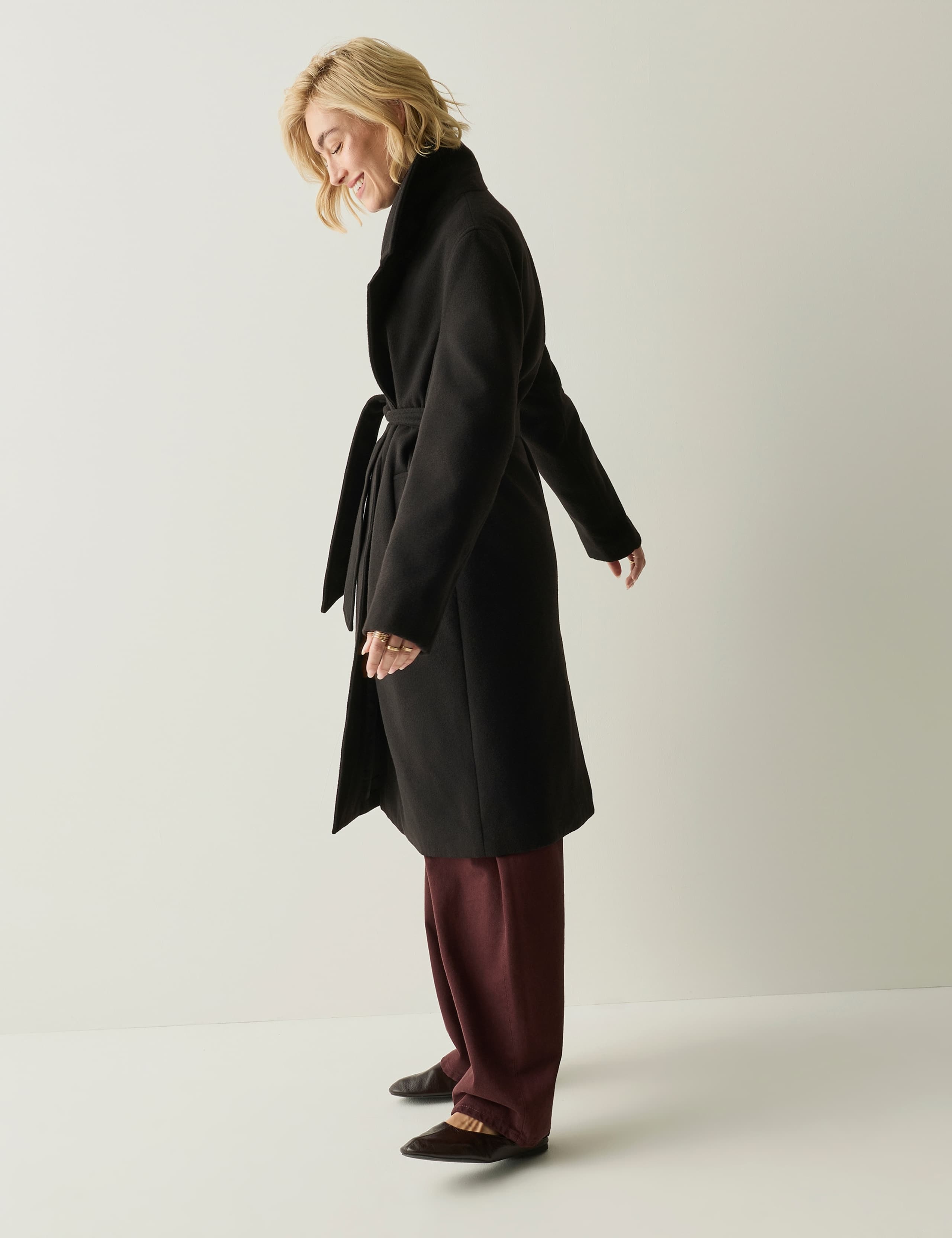 Showerproof Belted Longline Wrap Coat 6 of 9