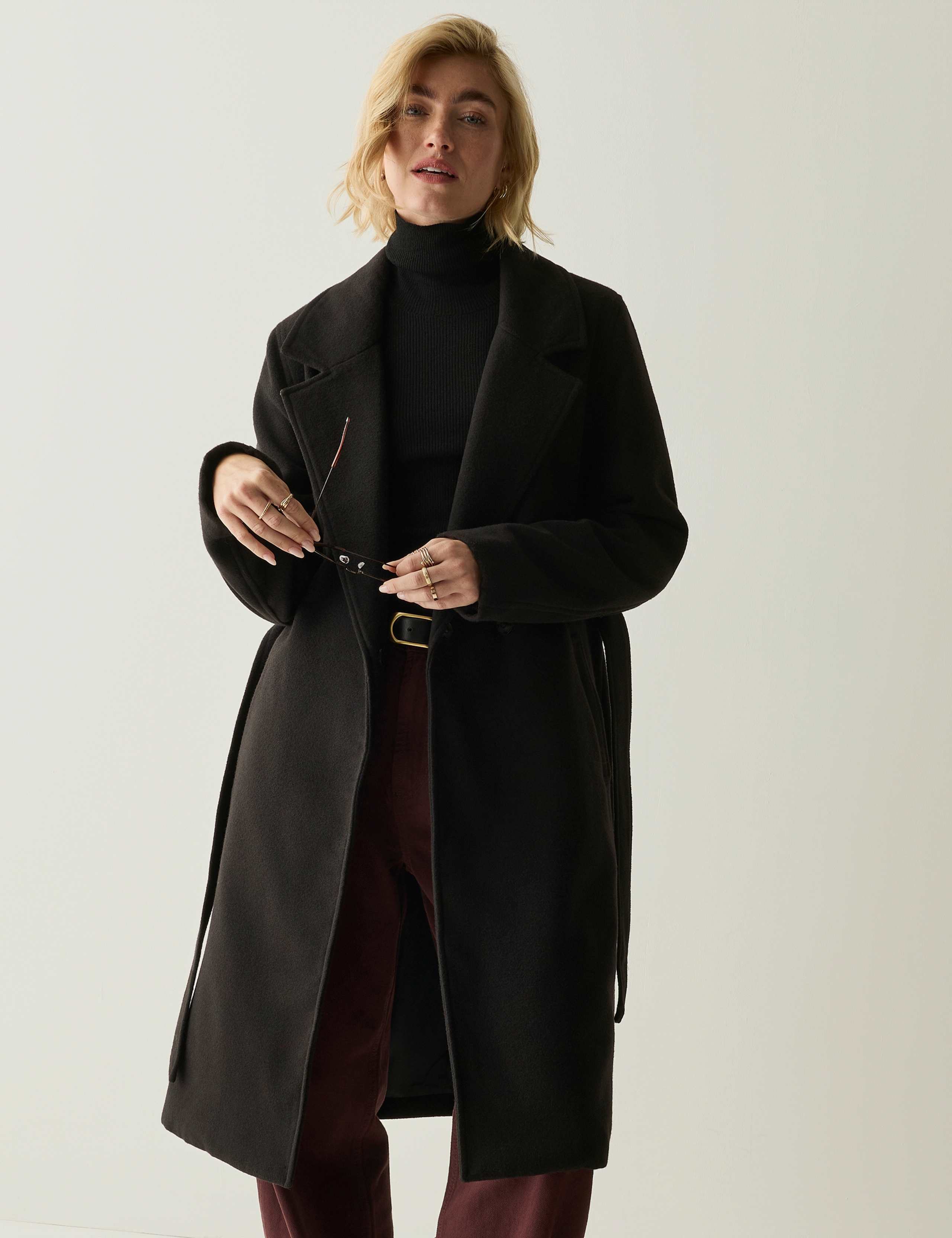 Showerproof Belted Longline Wrap Coat 7 of 9