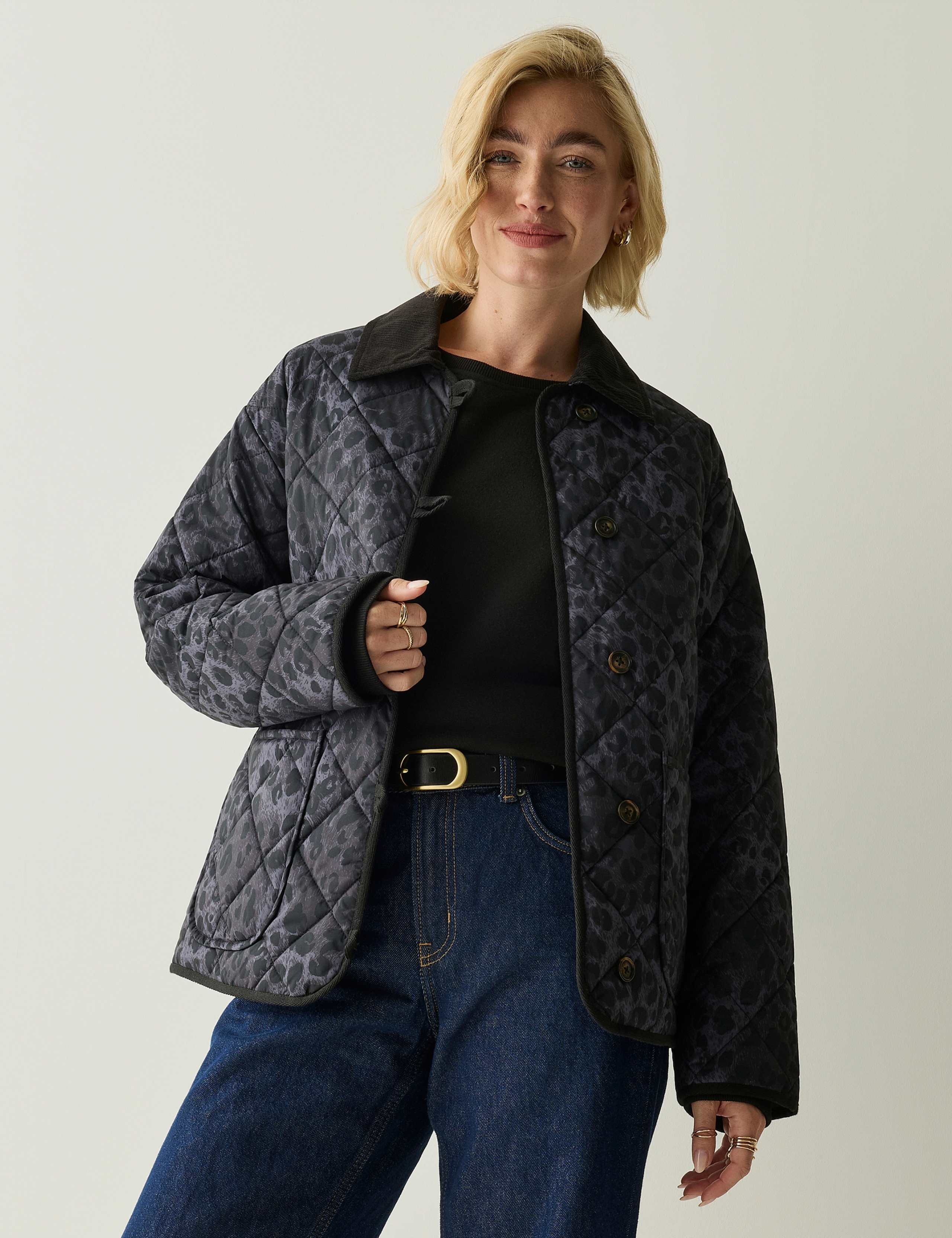 Checked Quilted Collared Jacket 3 of 7