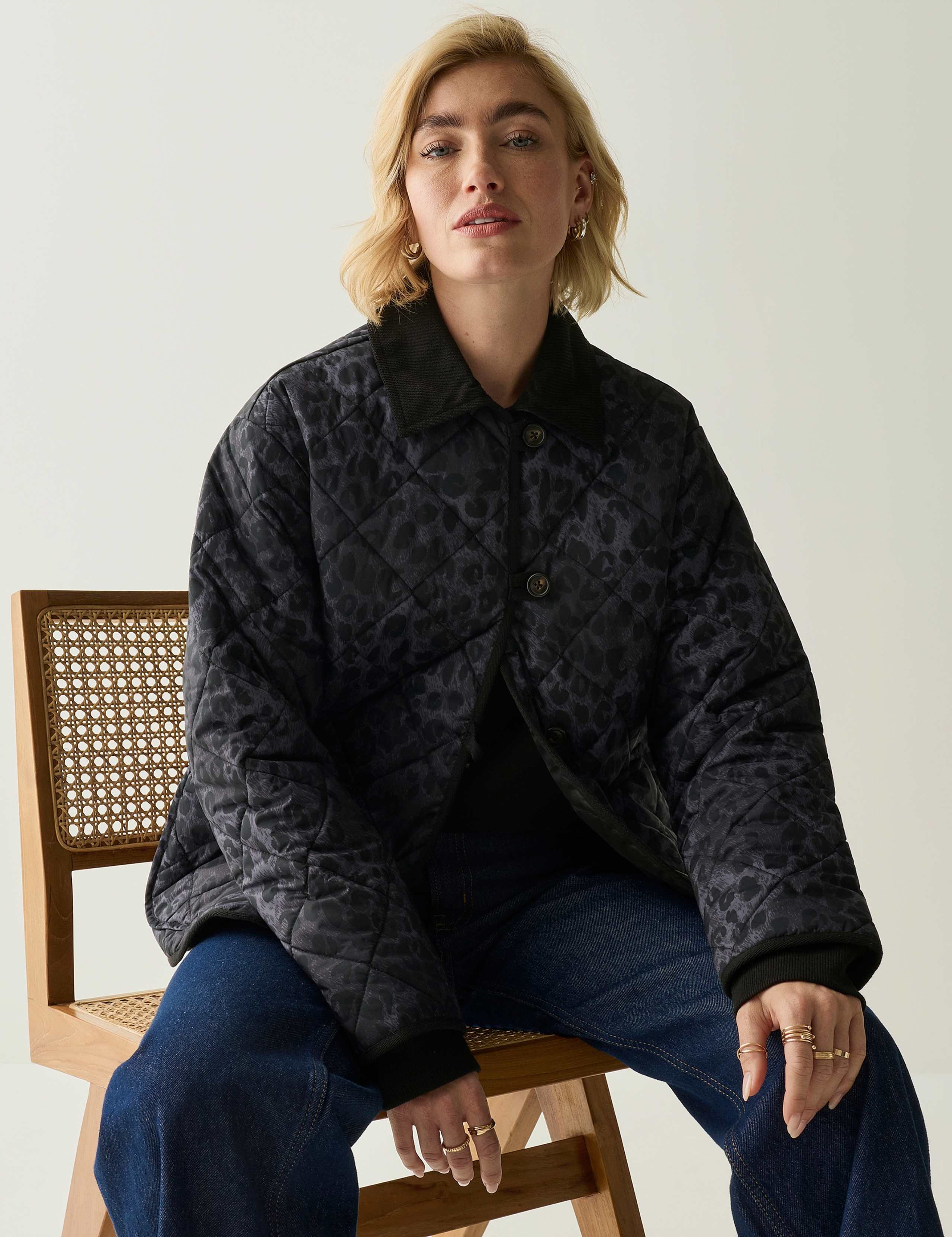 Checked Quilted Collared Jacket 5 of 7
