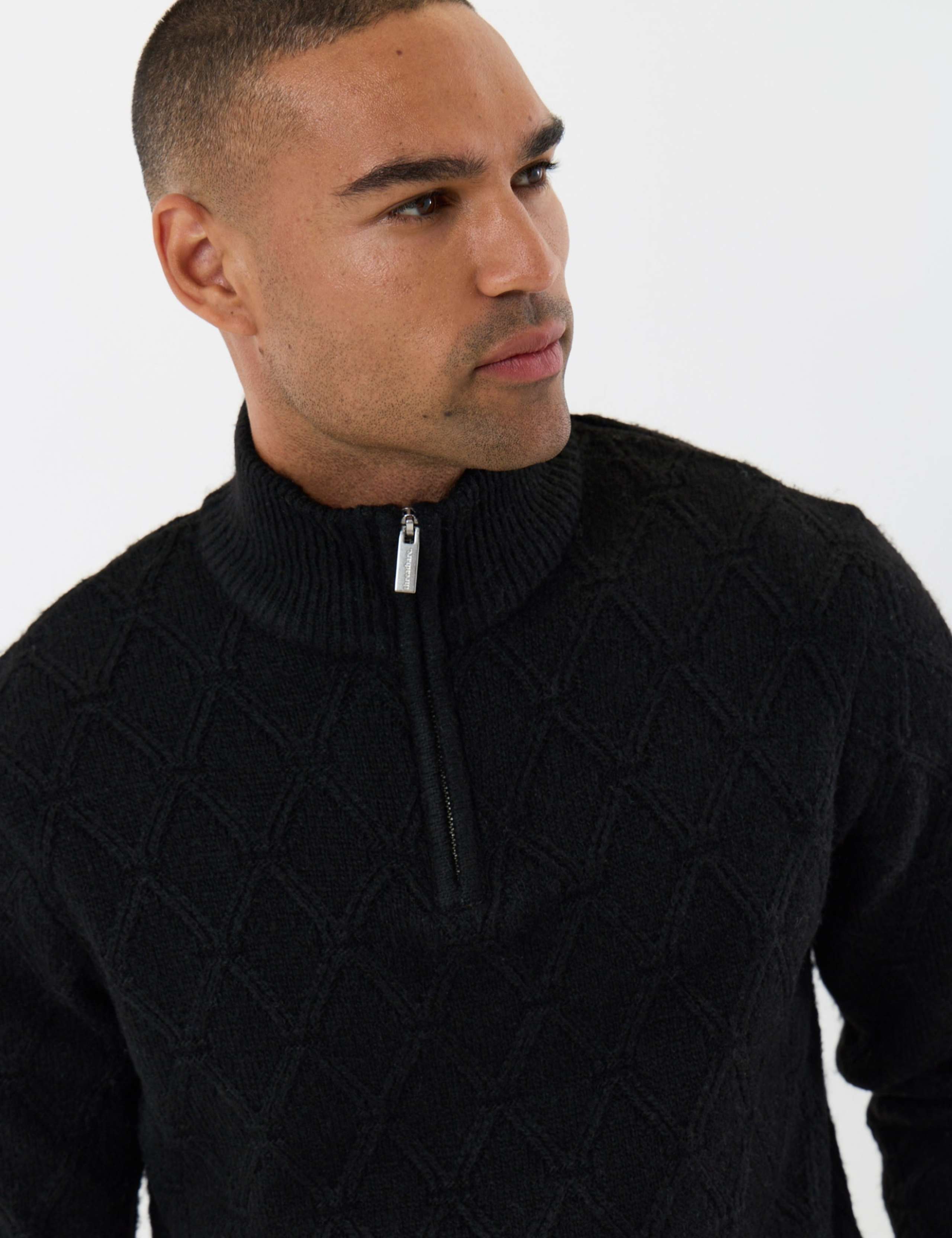 Diamond Cable Knit Funnel Neck Jumper 4 of 6