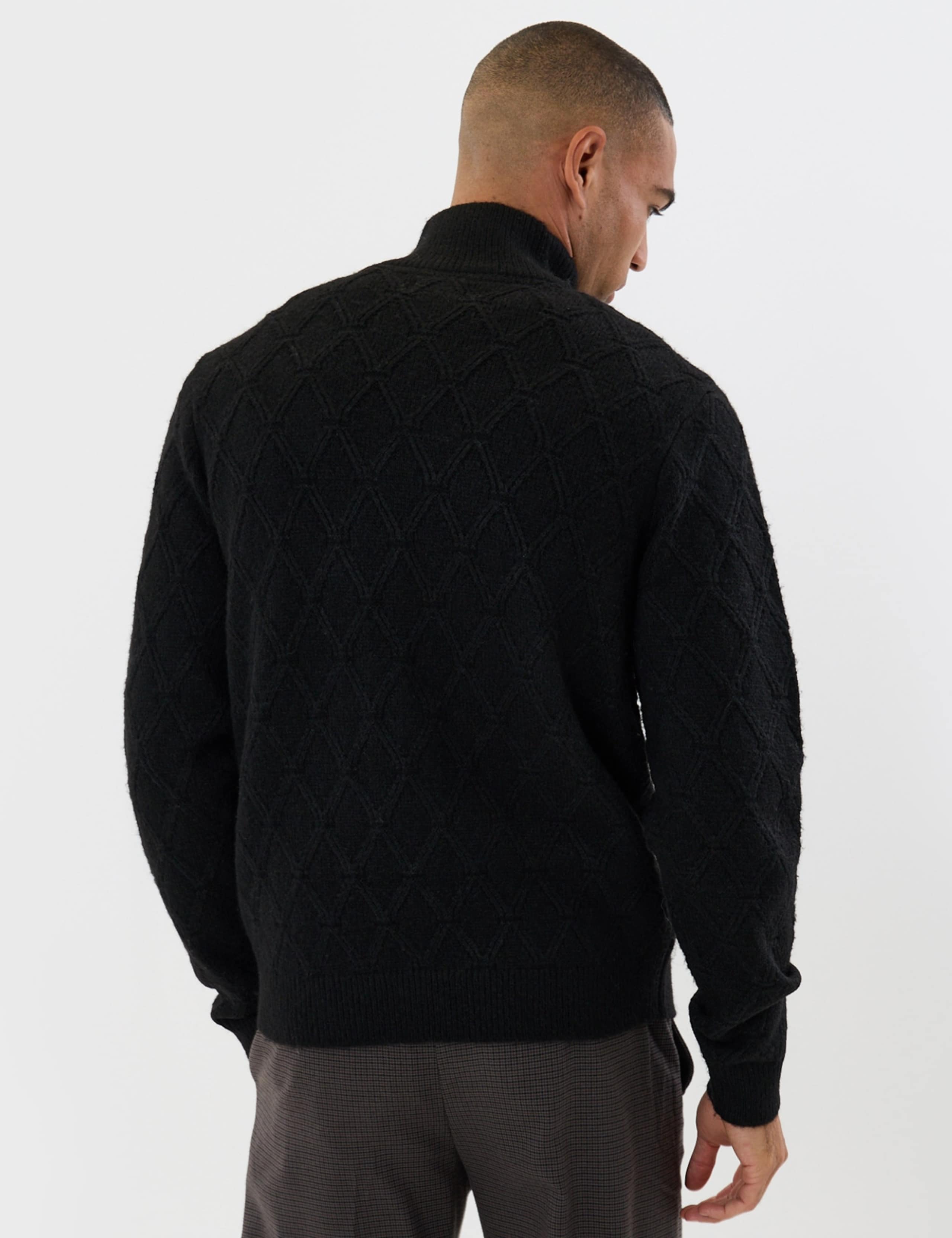 Diamond Cable Knit Funnel Neck Jumper 5 of 6