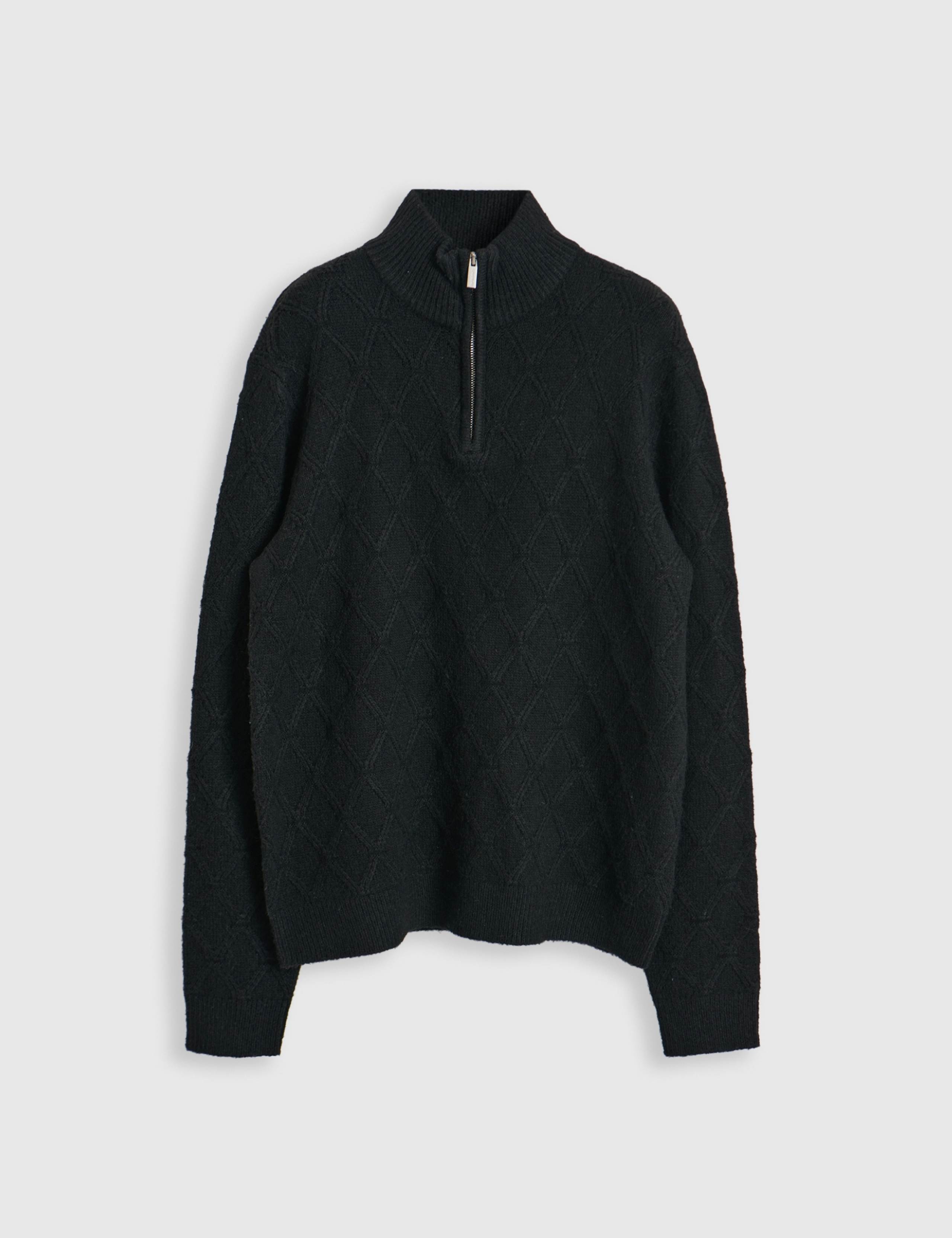 Diamond Cable Knit Funnel Neck Jumper 2 of 6
