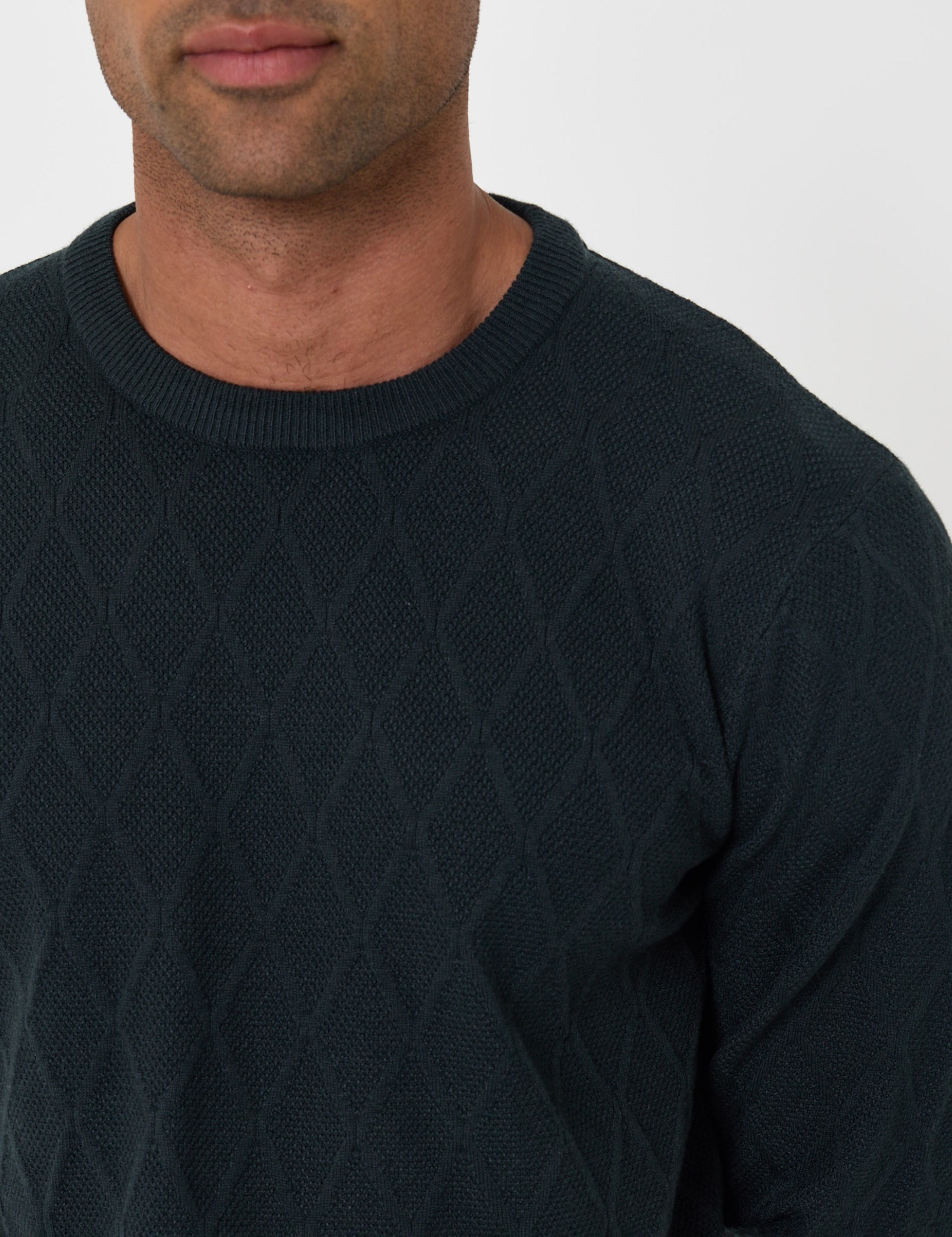 Diamond Textured Crew Neck Jumper 5 of 7