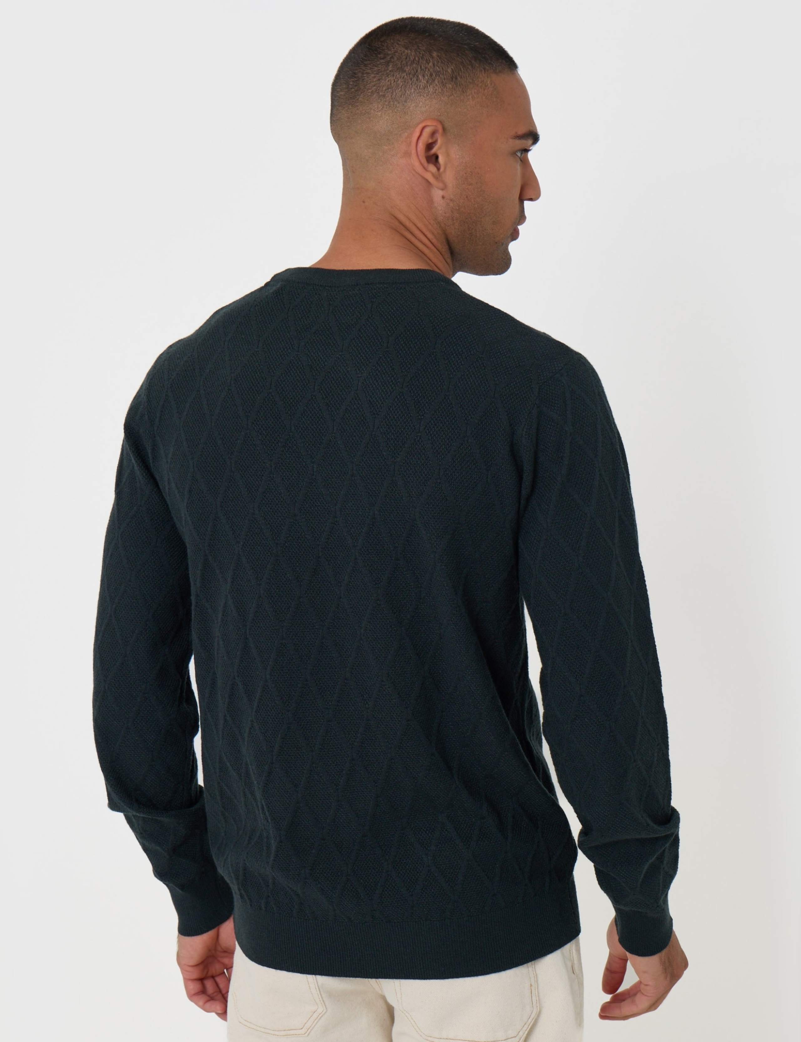 Diamond Textured Crew Neck Jumper 6 of 7