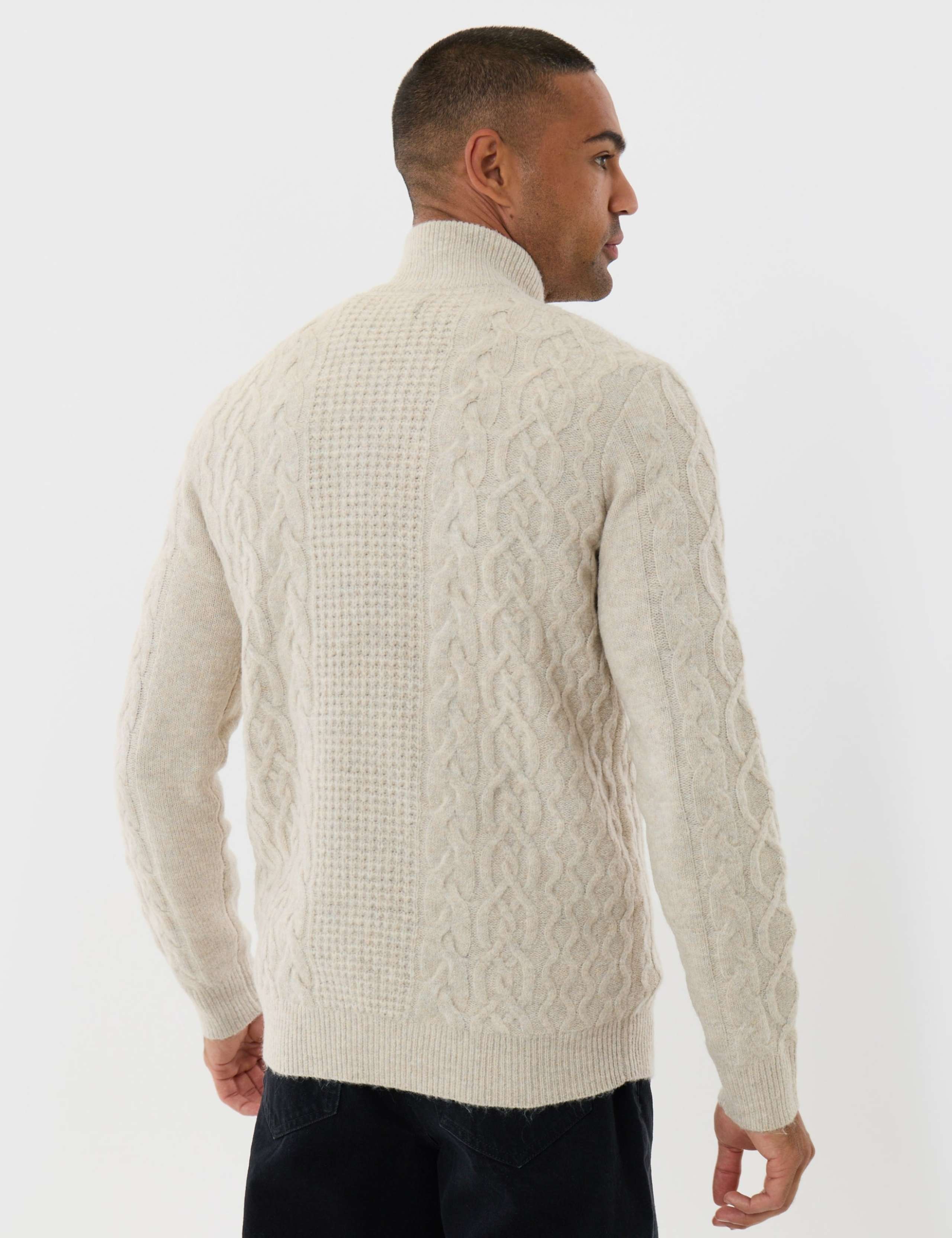 Cable Knit Jumper with Quarter Zip 5 of 6