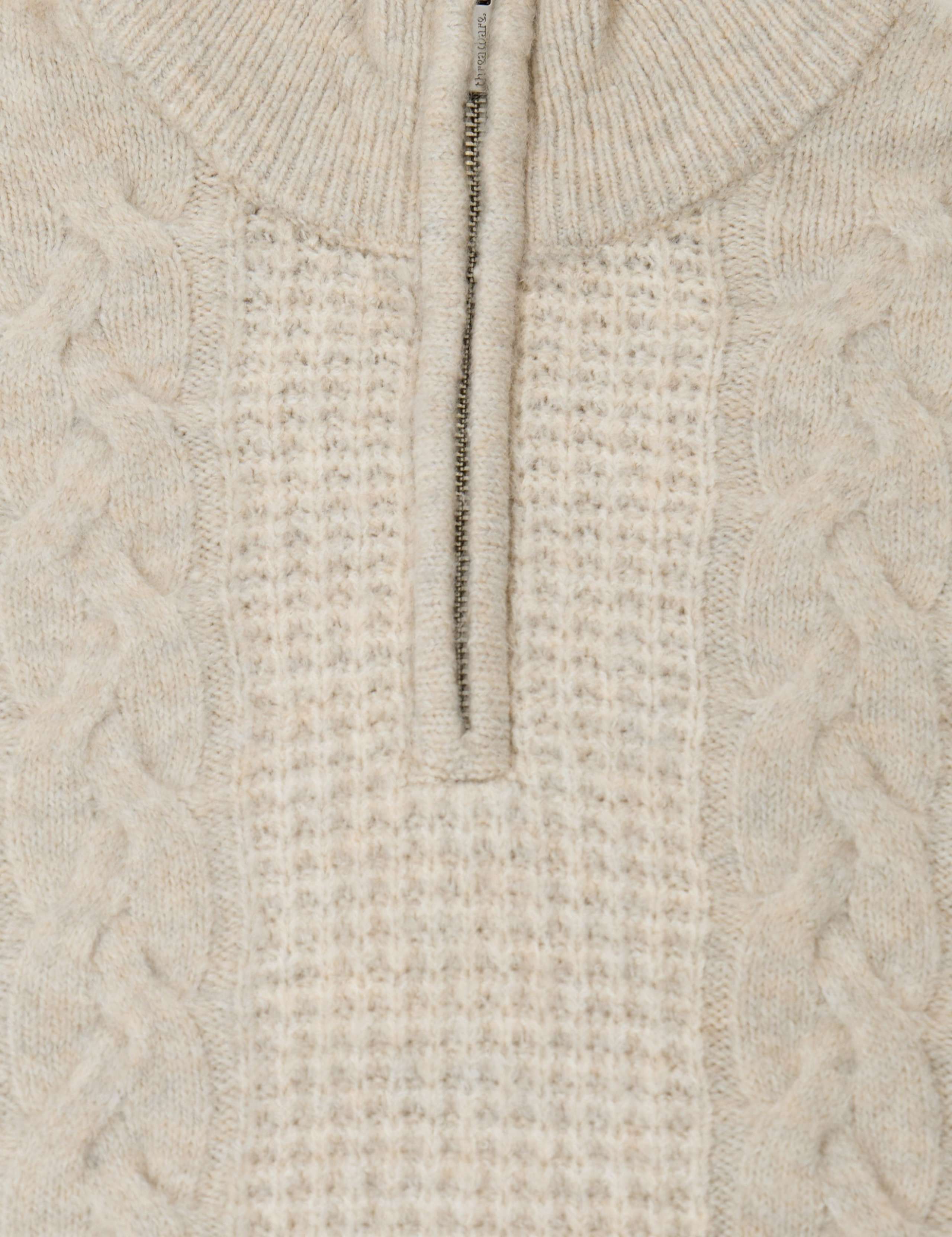Cable Knit Jumper with Quarter Zip 6 of 6