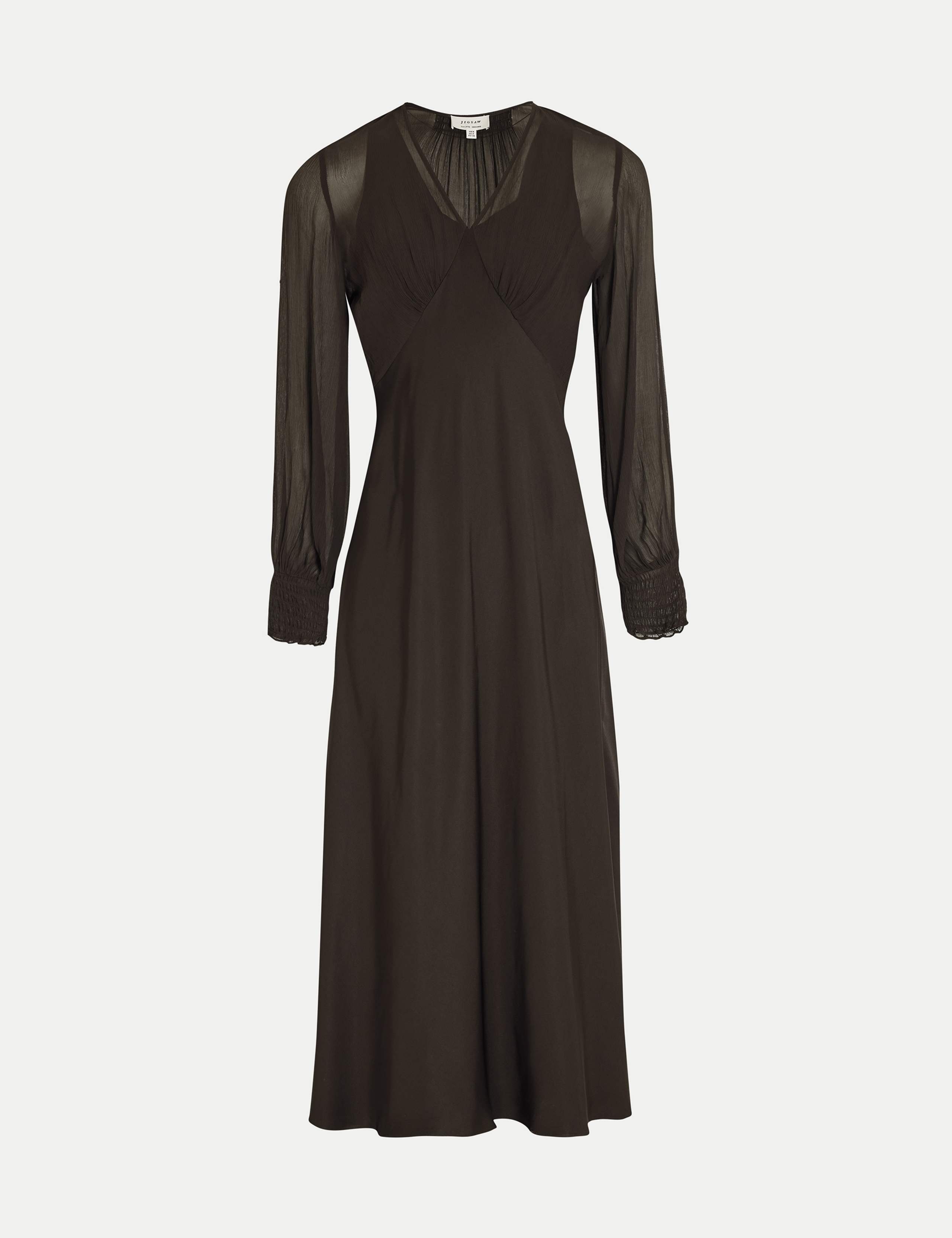 Long Sleeve Bias Midi Dress 2 of 5