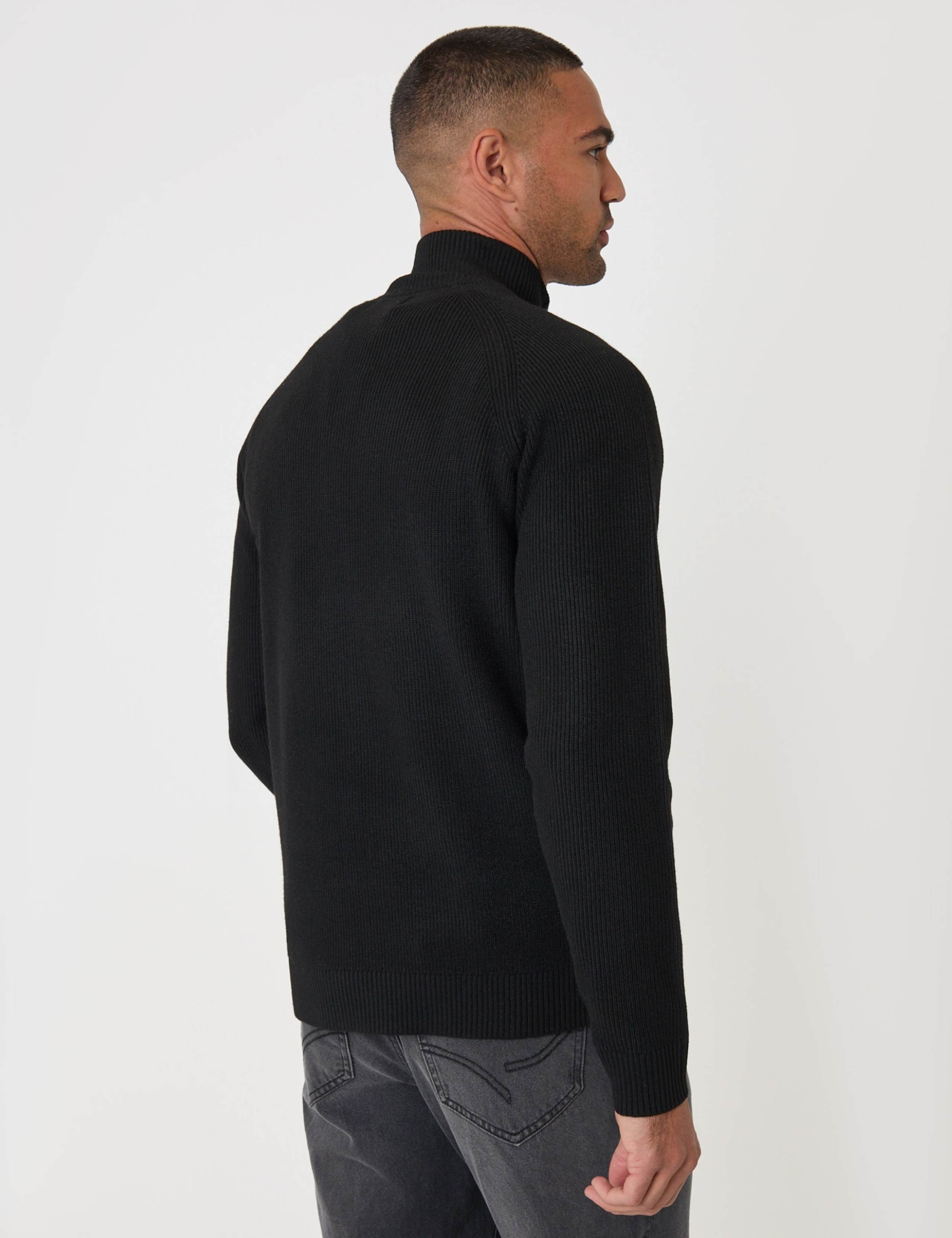 Textured Quarter Zip Funnel Neck Jumper 5 of 6