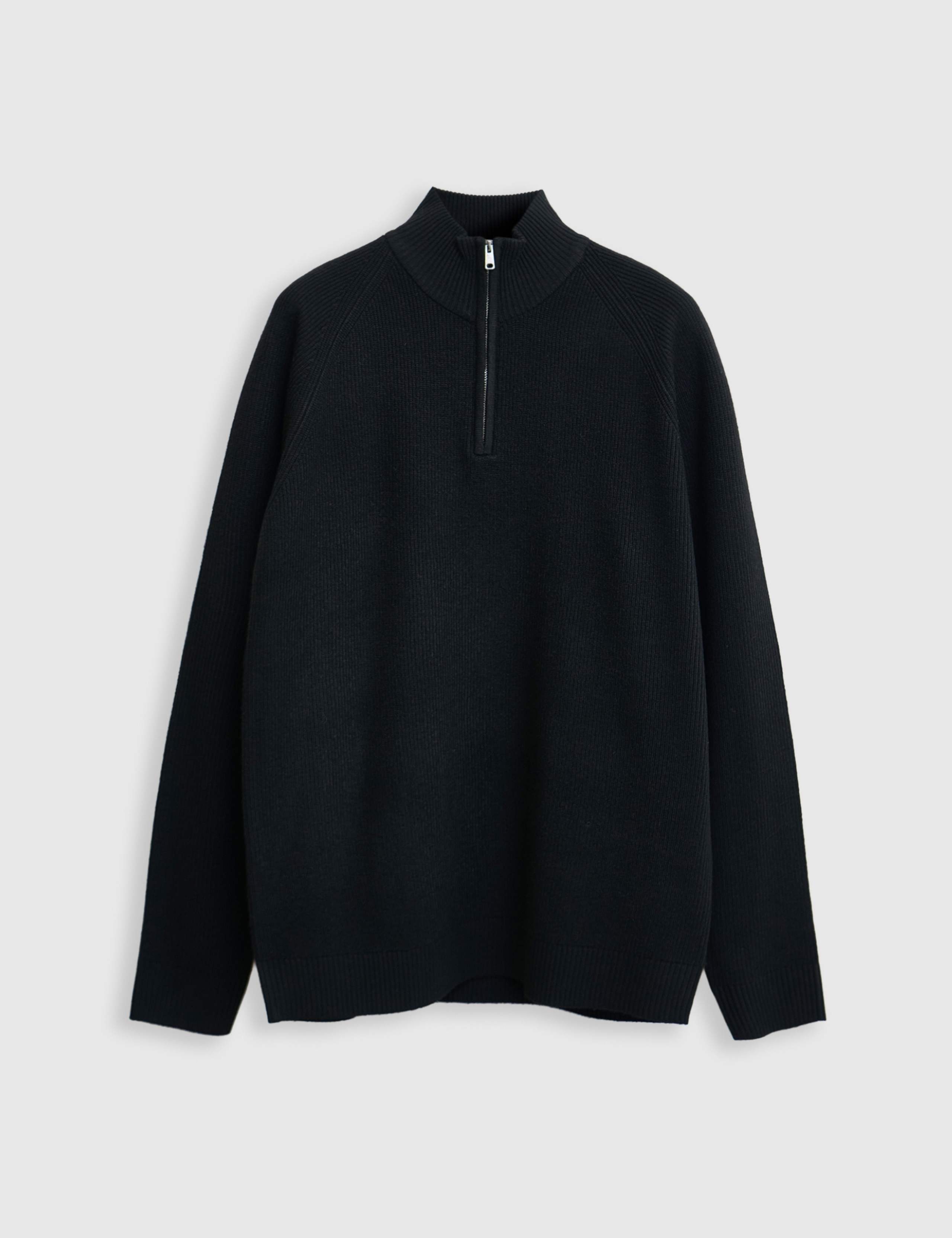 Textured Quarter Zip Funnel Neck Jumper 2 of 6