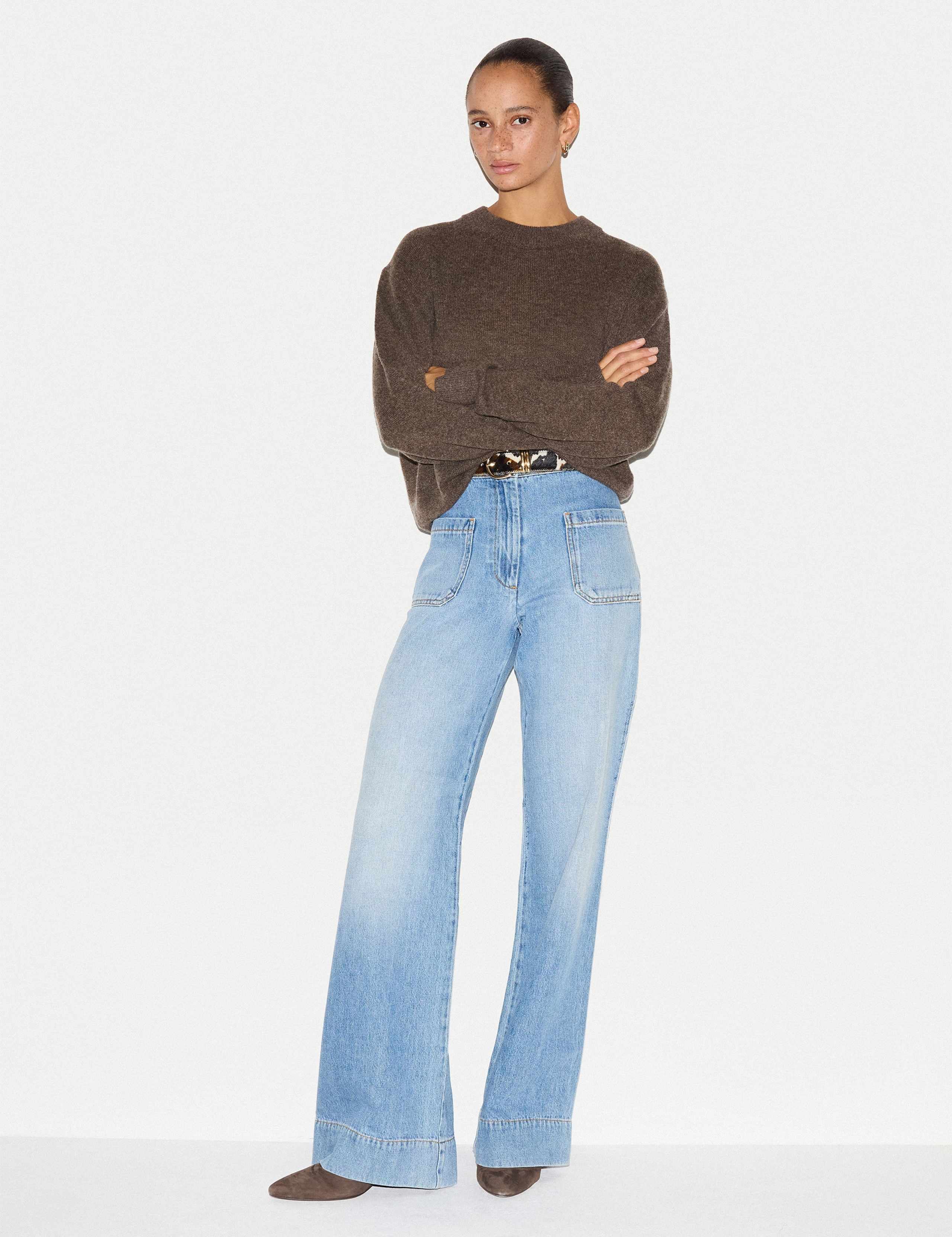 Merino Cashmere Blend Crew Neck Relaxed Jumper 3 of 5
