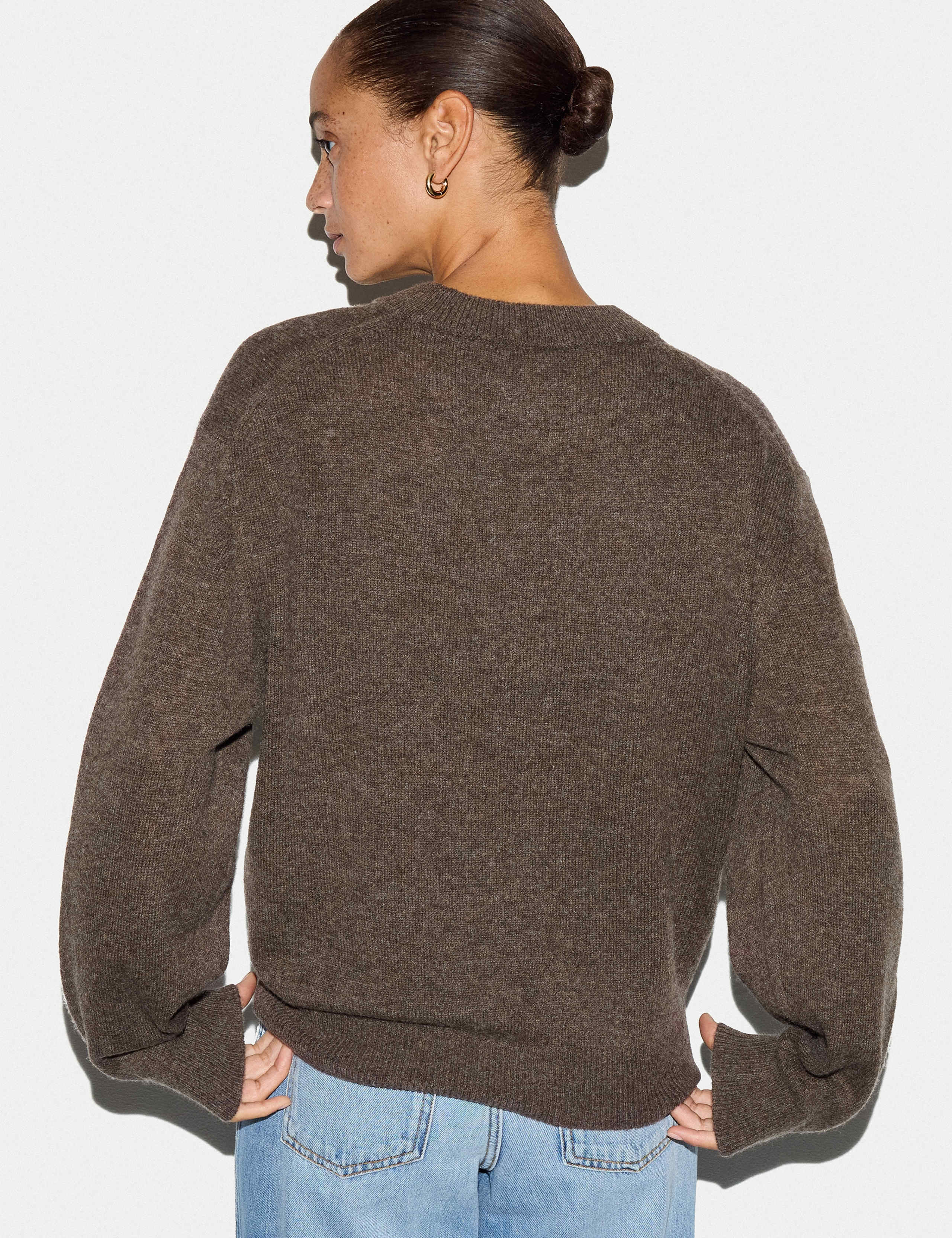 Merino Cashmere Blend Crew Neck Relaxed Jumper 4 of 5