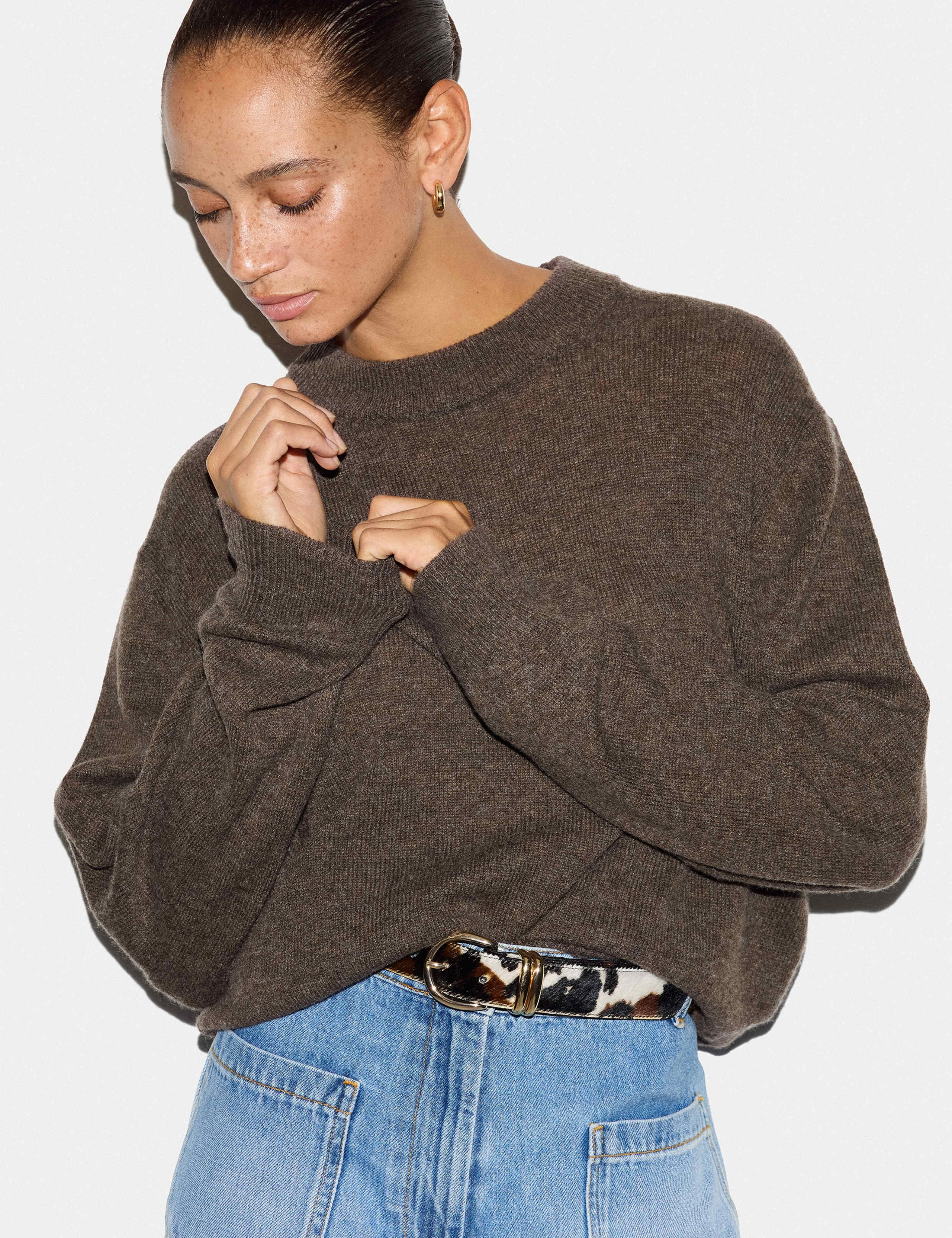 Merino Cashmere Blend Crew Neck Relaxed Jumper 5 of 5