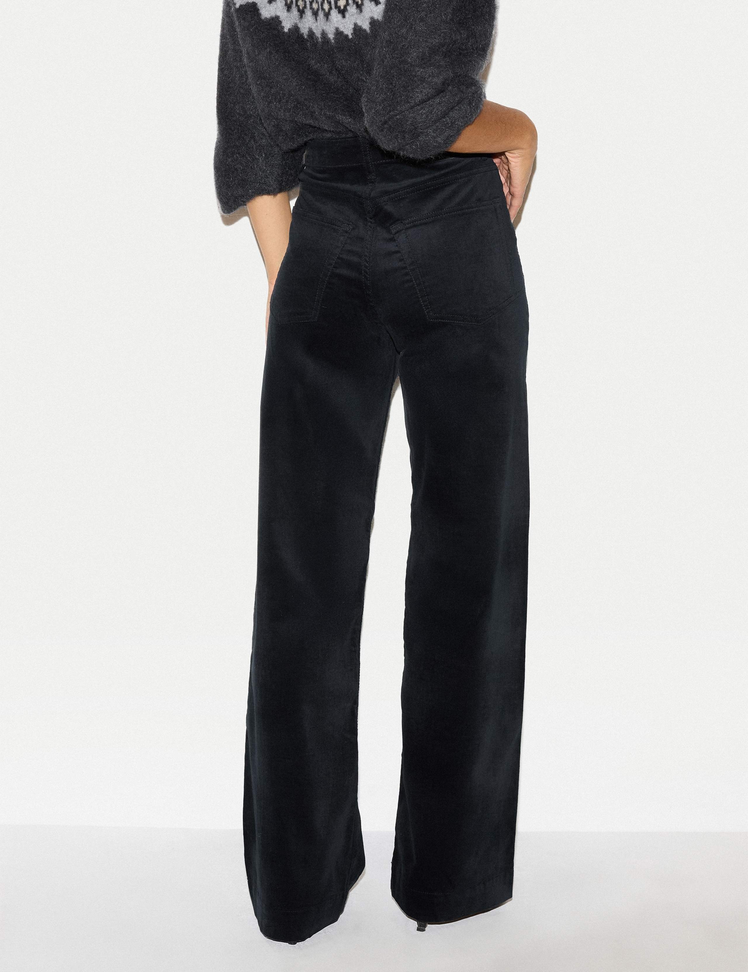 Velvet Patch Pocket Wide Leg Jeans 3 of 6