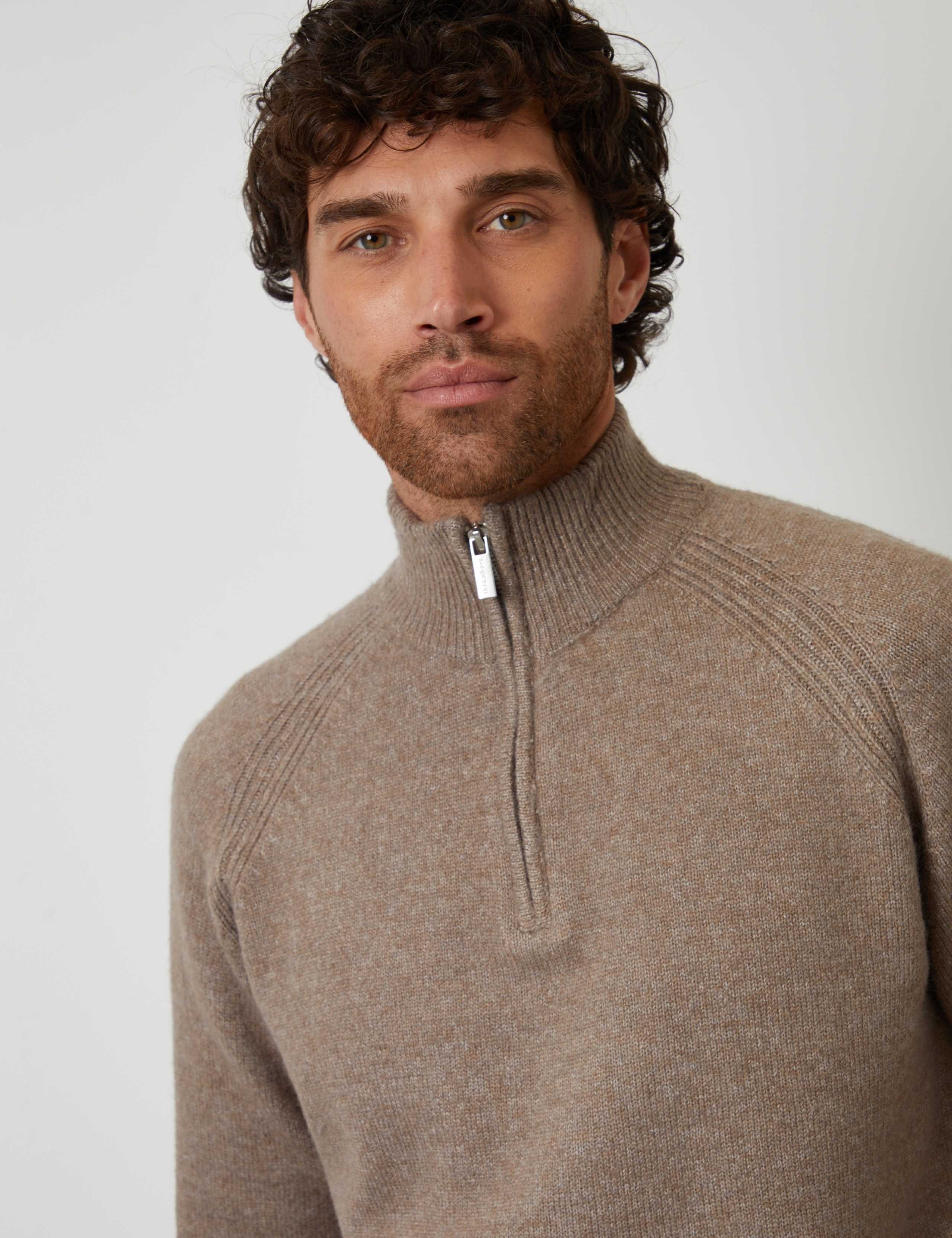 Raglan Rib Quarter Zip Knitted Jumper 4 of 5