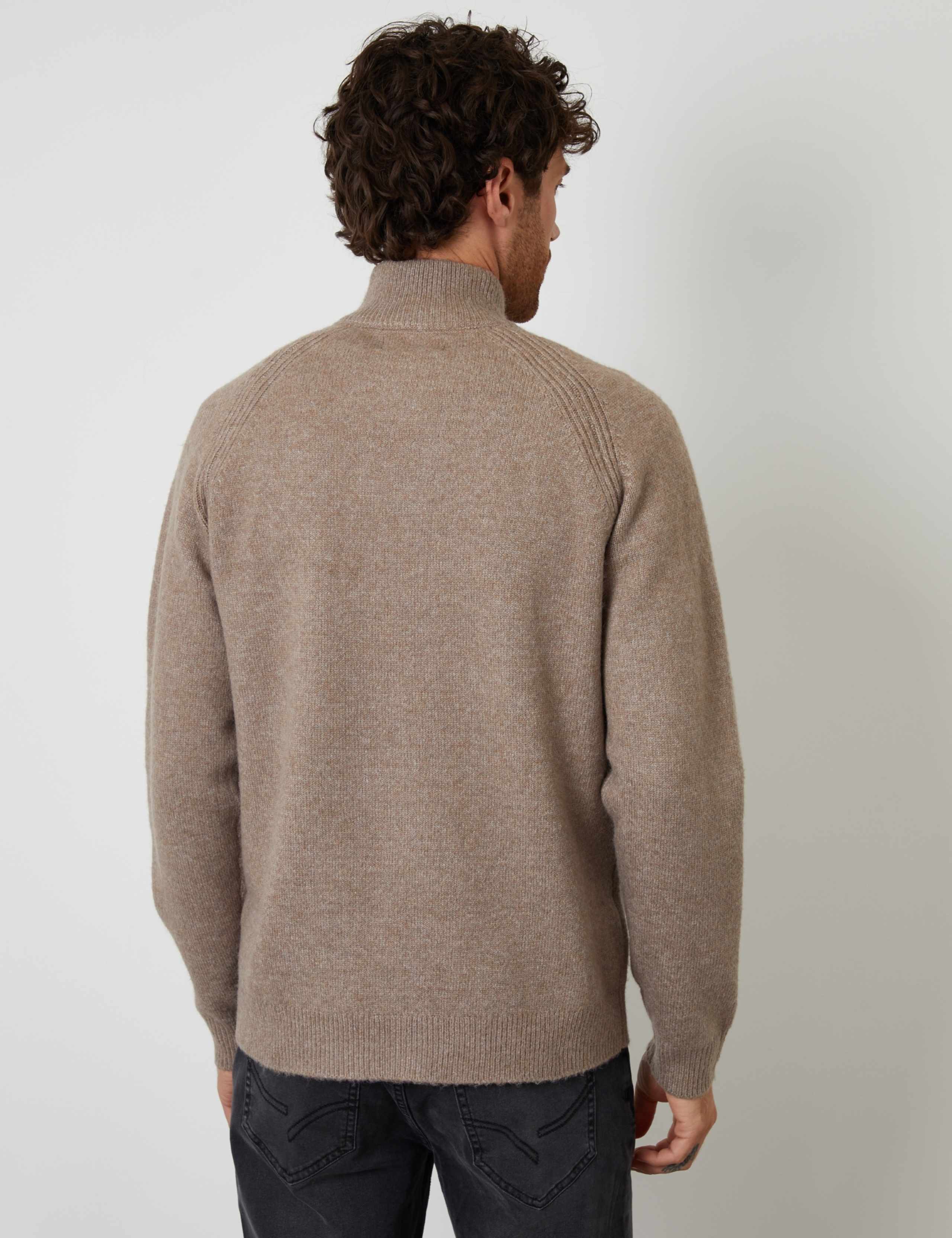 Raglan Rib Quarter Zip Knitted Jumper 5 of 5