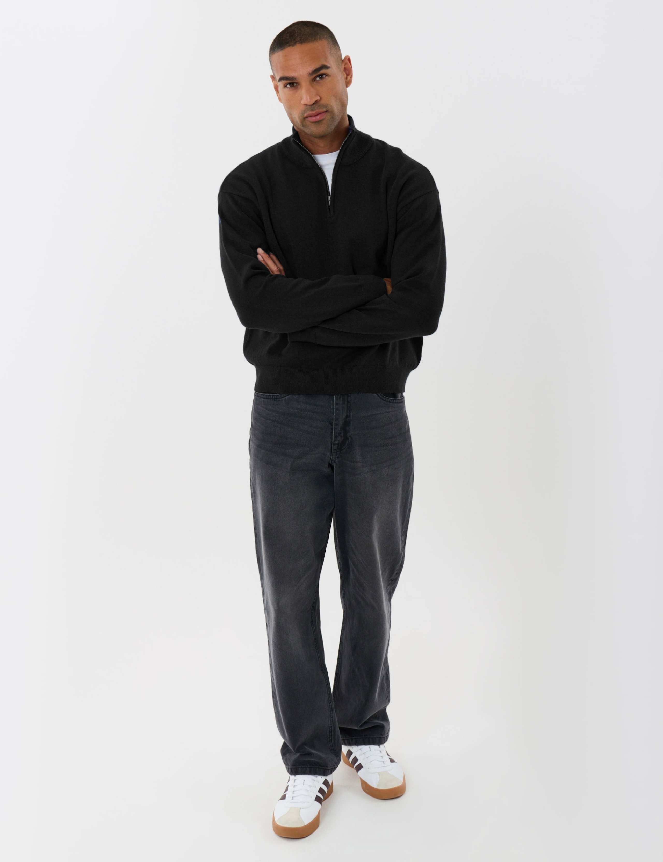 Supersoft Relaxed Fit Funnel Neck Quarter Zip Jumper 3 of 5