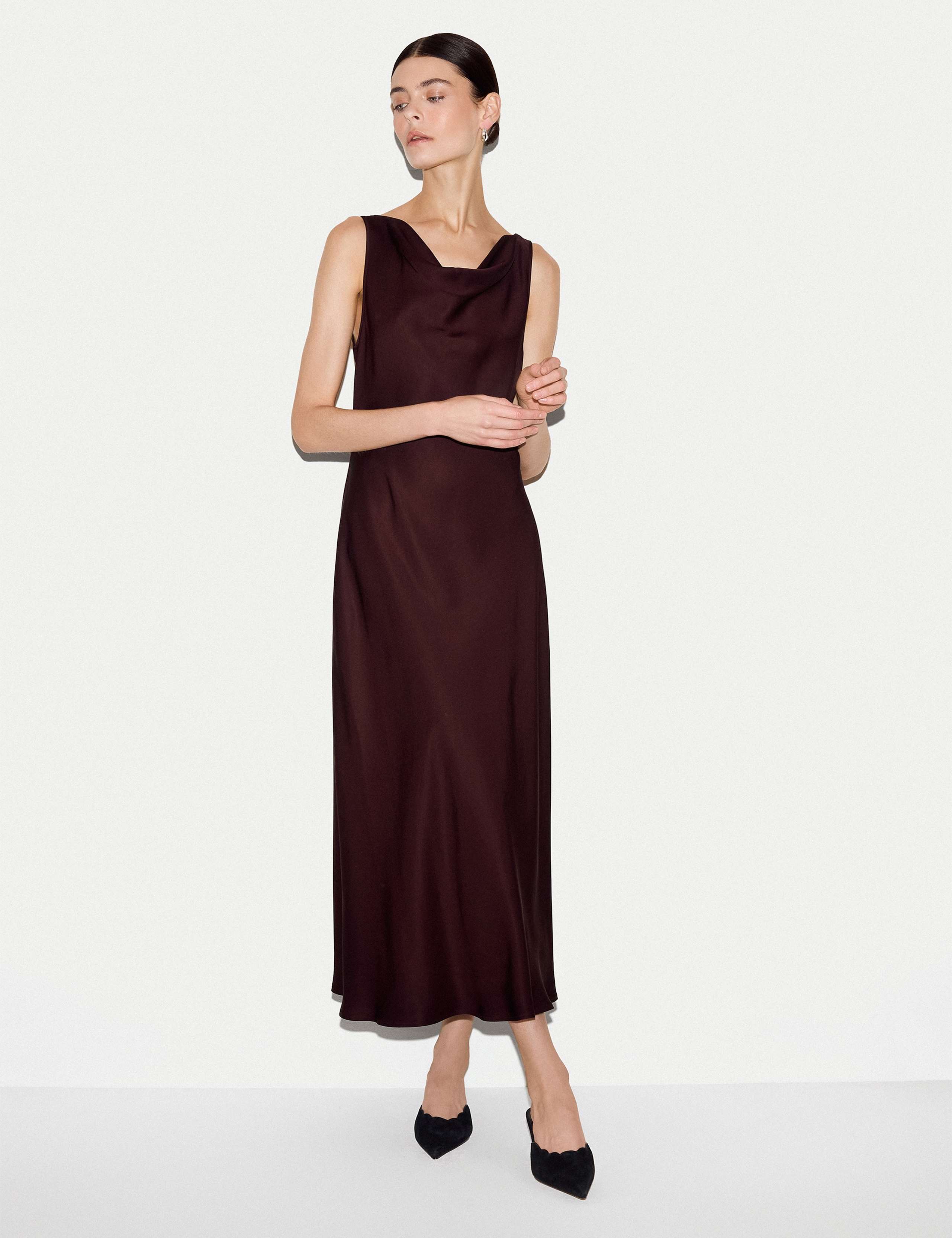 Satin Cowl Neck Midi Dress 1 of 6