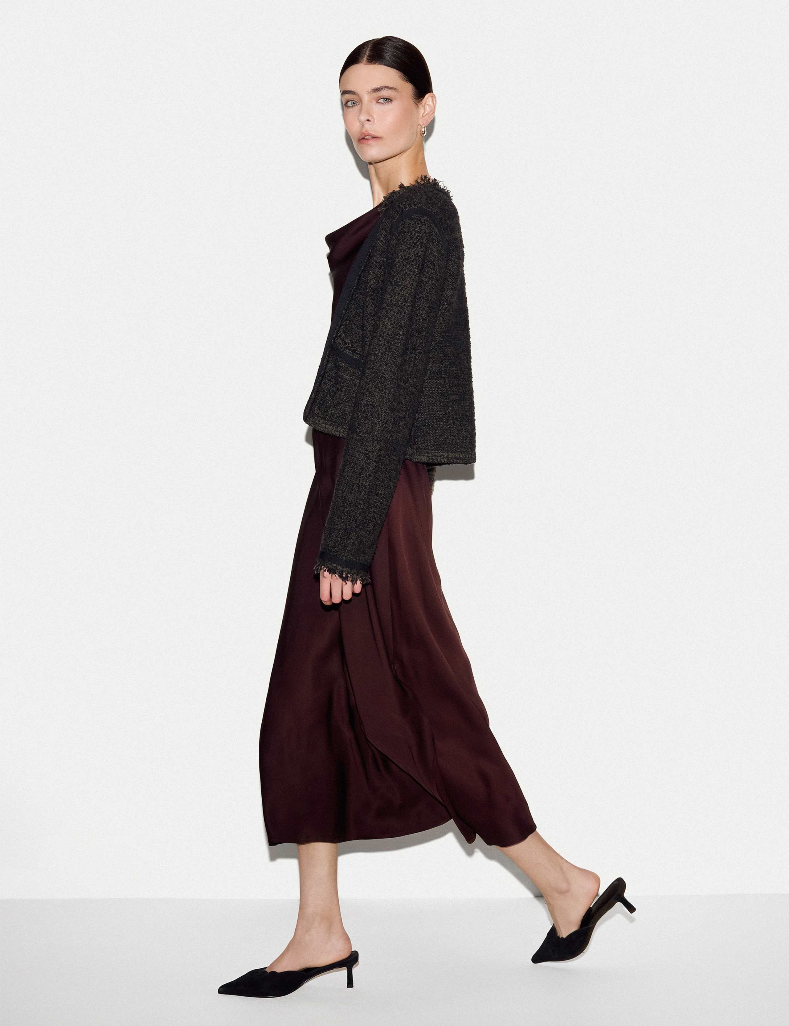 Satin Cowl Neck Midi Dress 4 of 6