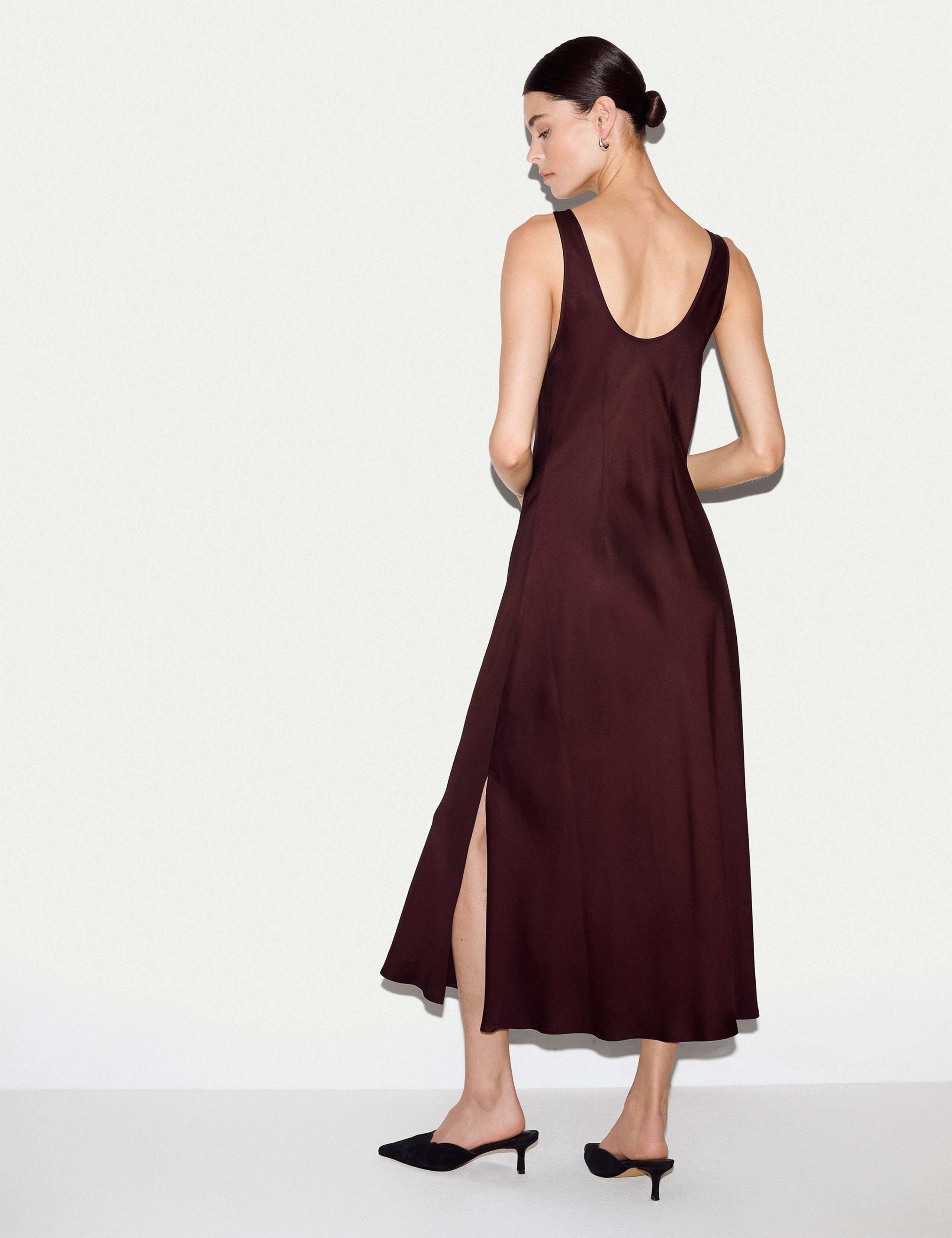 Satin Cowl Neck Midi Dress 6 of 6