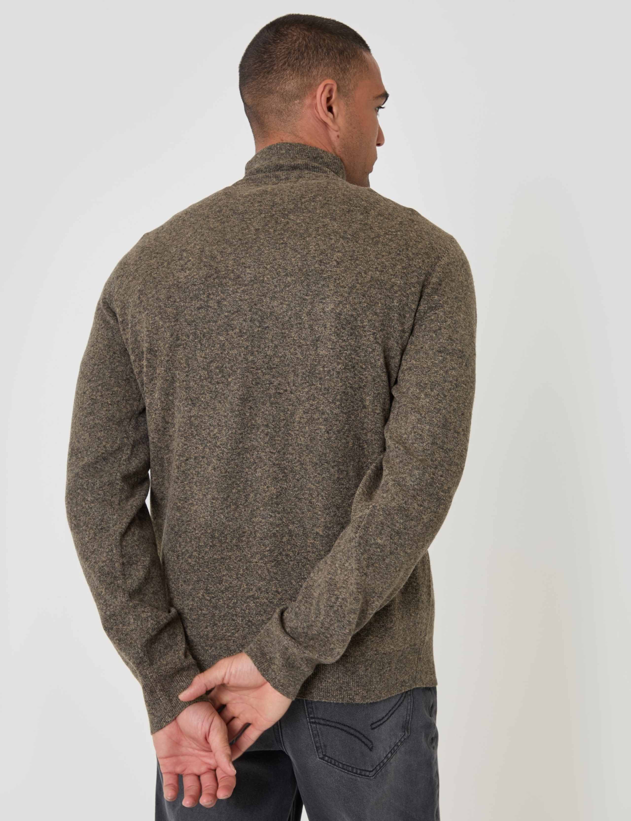 Textured Knit Quarter Zip Funnel Neck Jumper 6 of 8