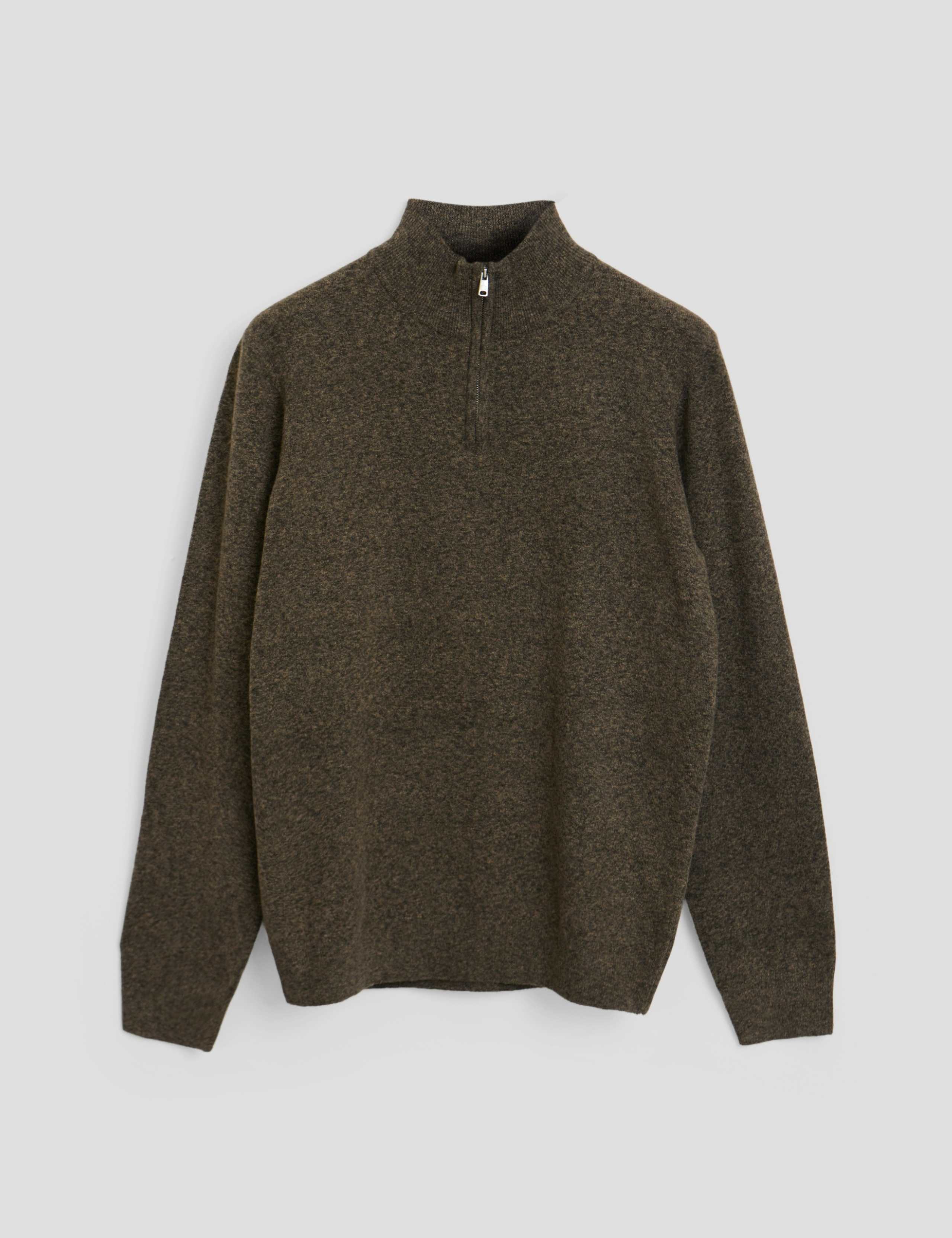 Textured Knit Quarter Zip Funnel Neck Jumper 8 of 8