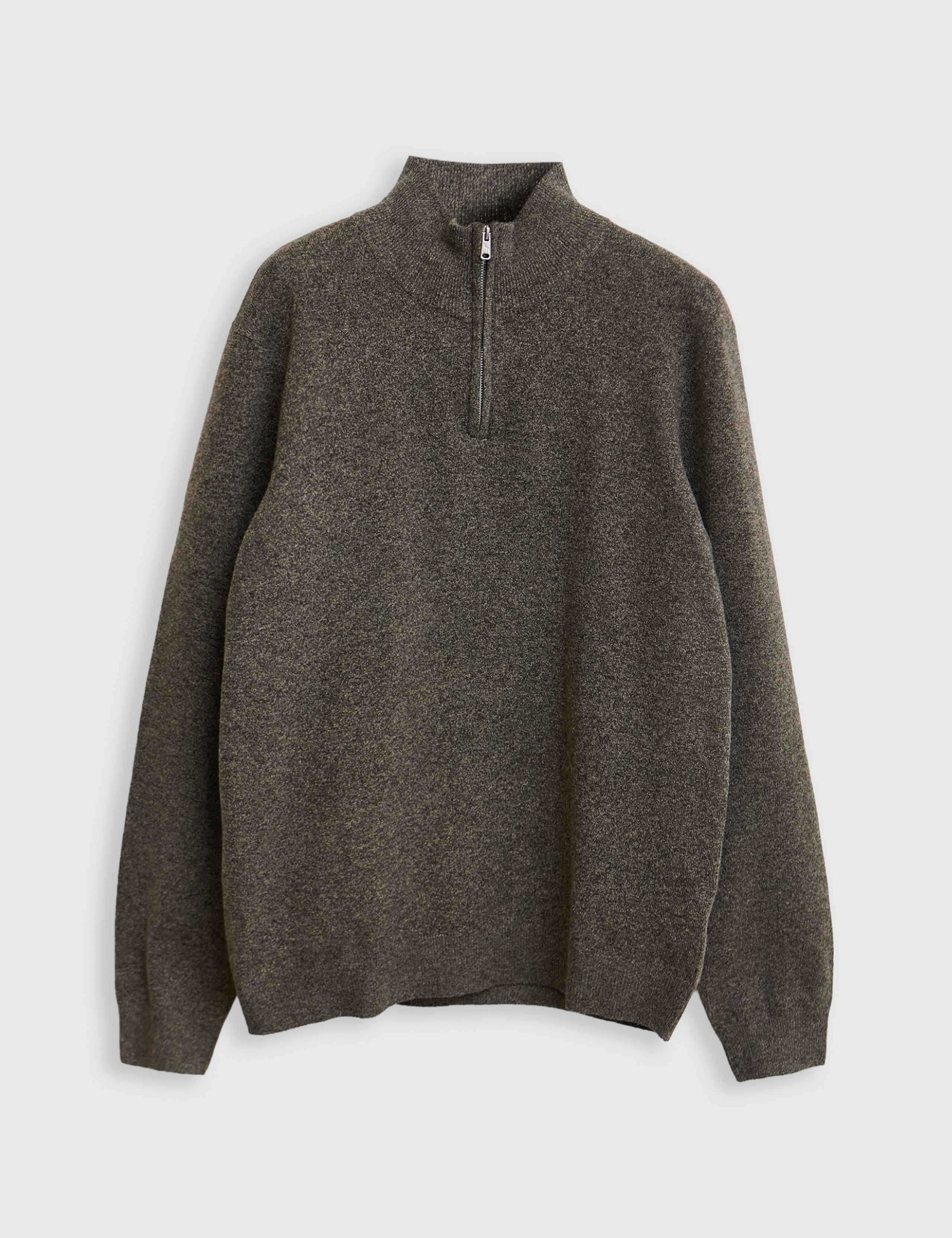 Textured Knit Quarter Zip Funnel Neck Jumper 2 of 8