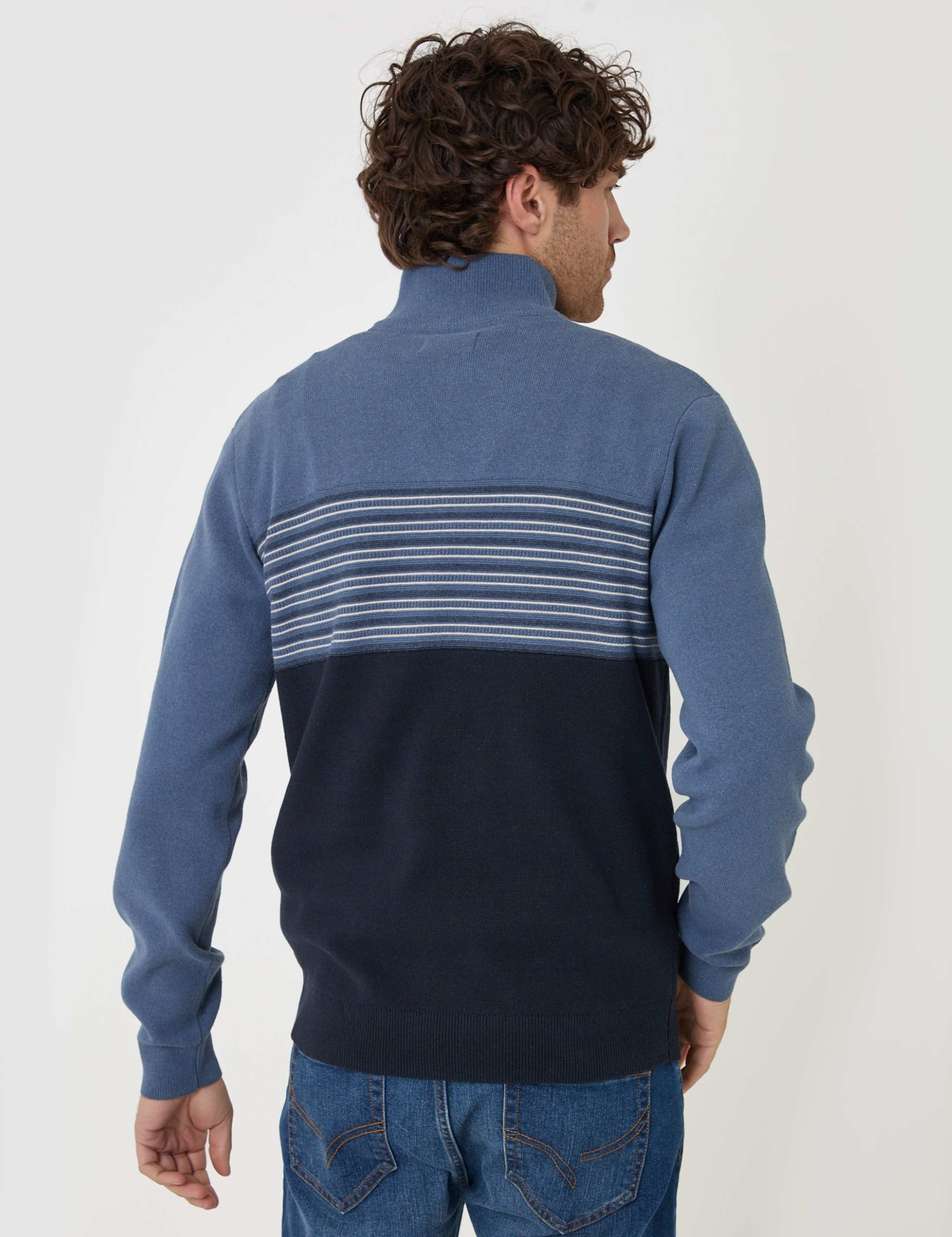 Cotton Rich Textured Quarter Zip Jumper 5 of 6