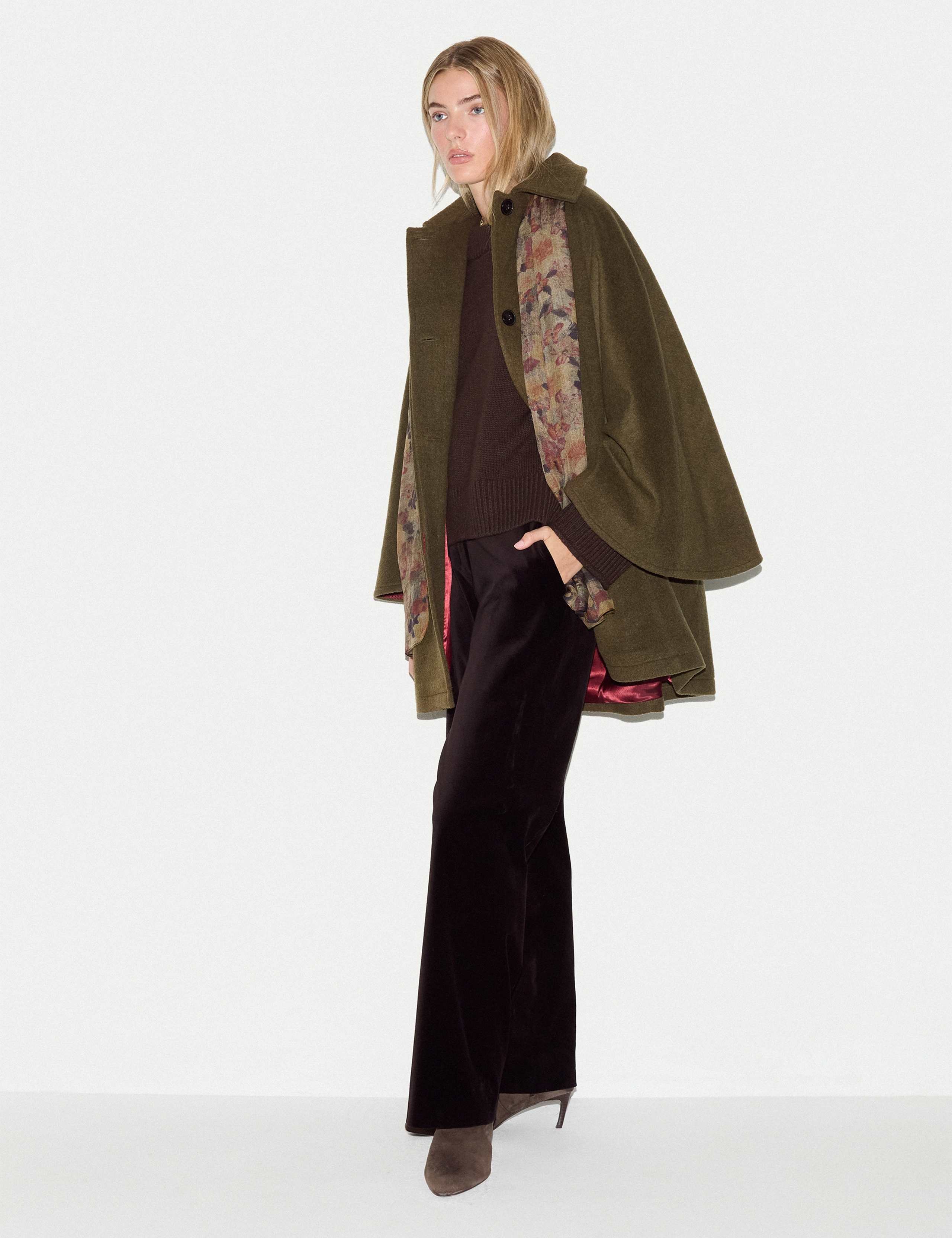Pure Wool Oversized Collared Cape 2 of 6