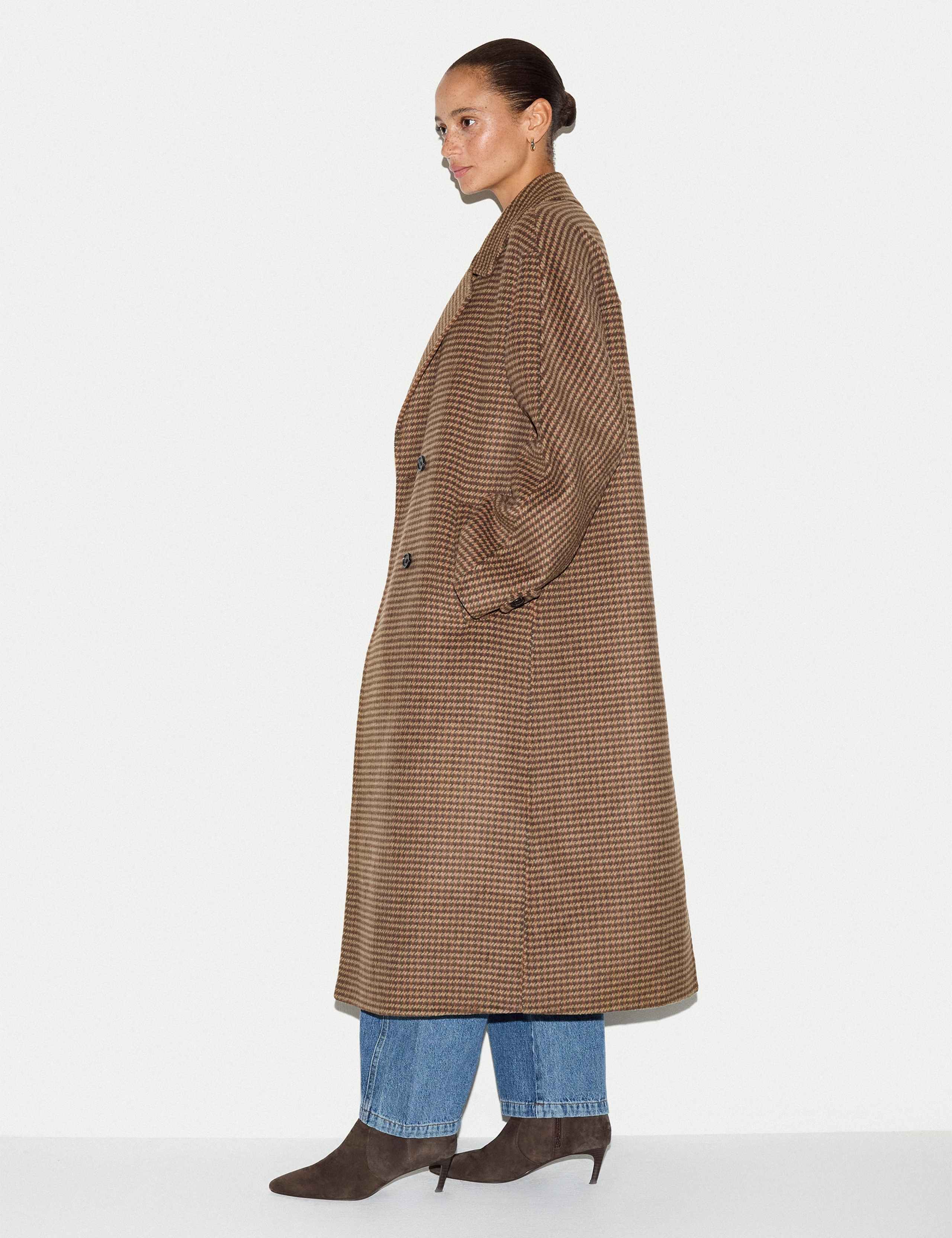 Double Faced Wool Blend Checked Coat 5 of 5