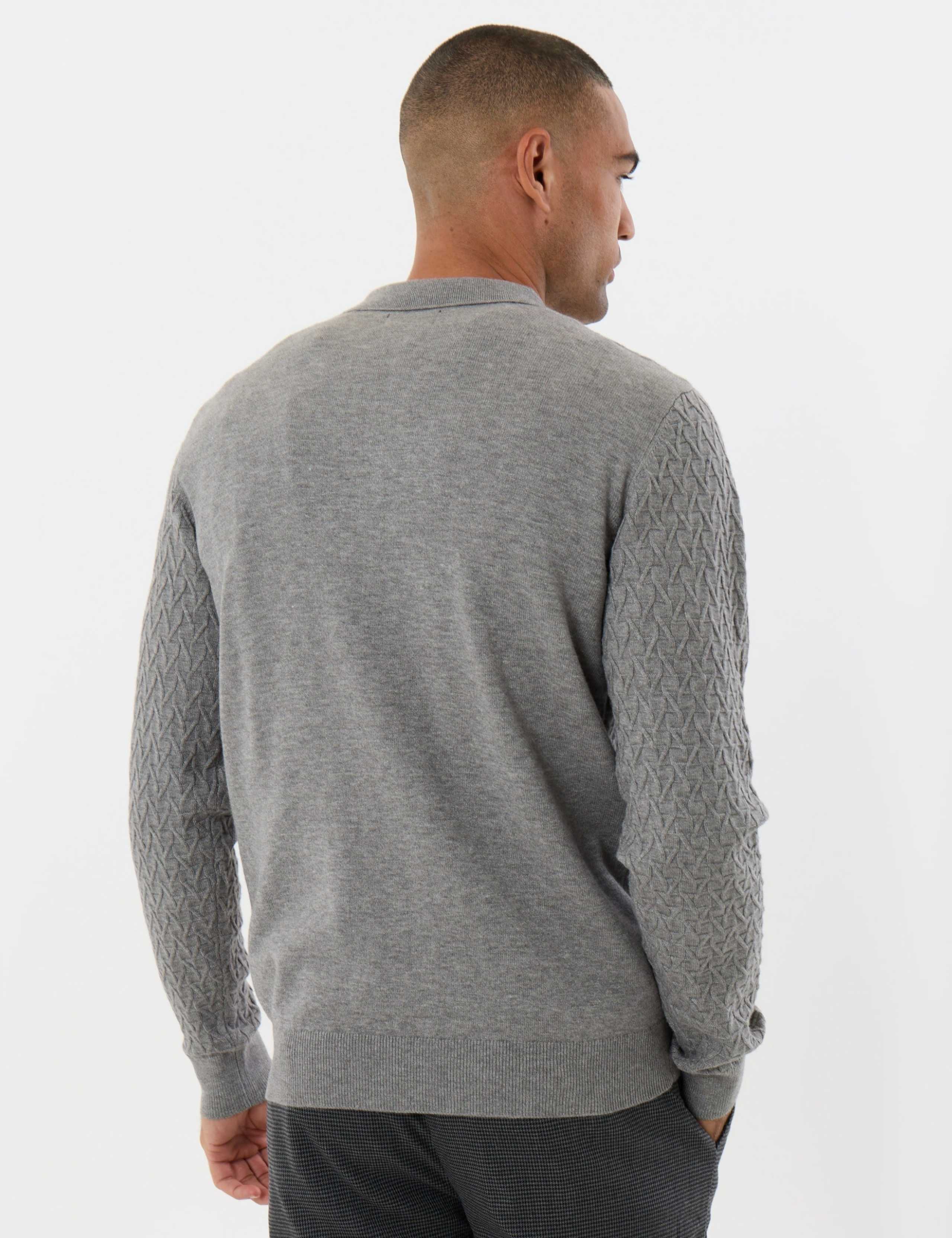 Textured Cable Knit Quarter Zip Polo 5 of 6