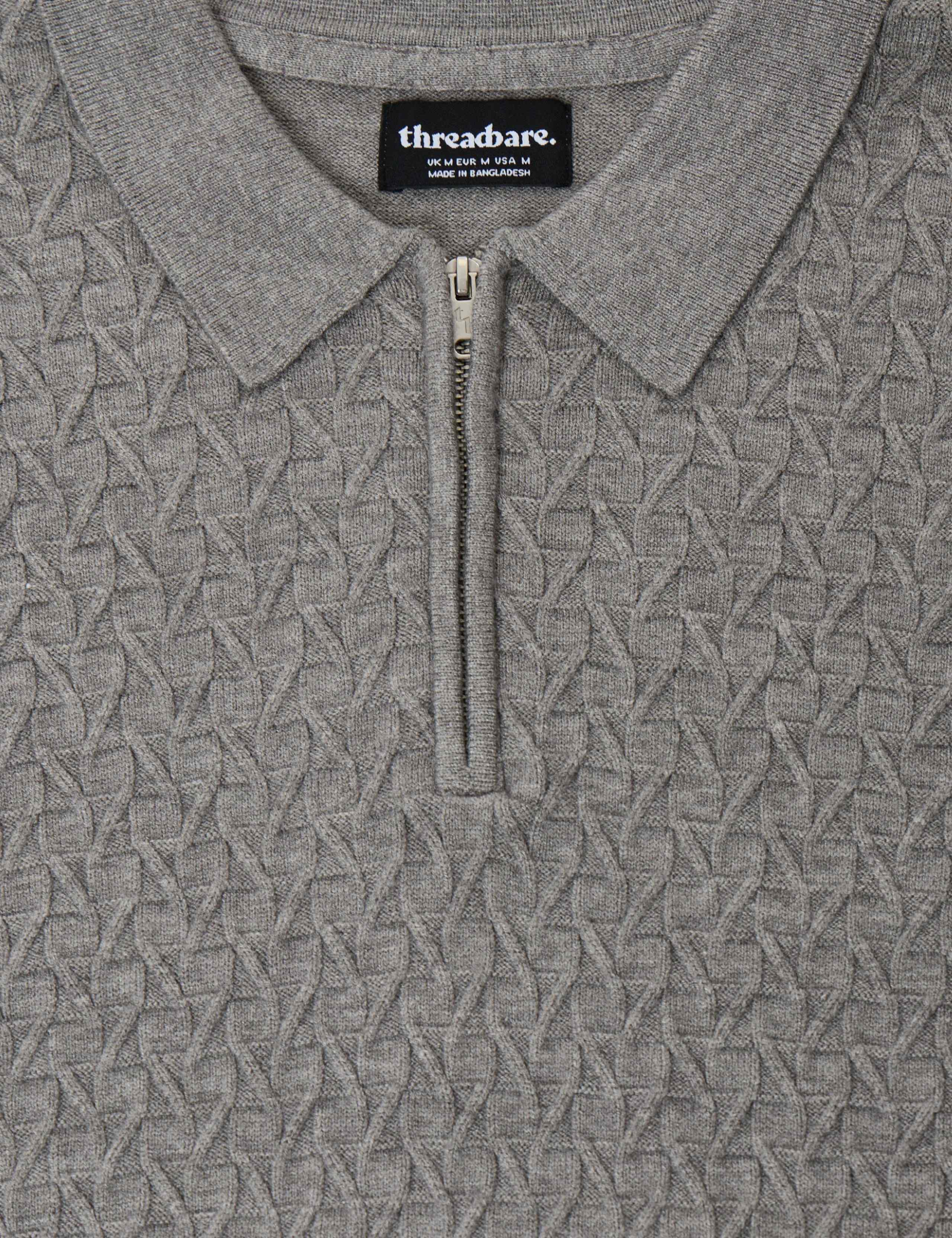 Textured Cable Knit Quarter Zip Polo 6 of 6