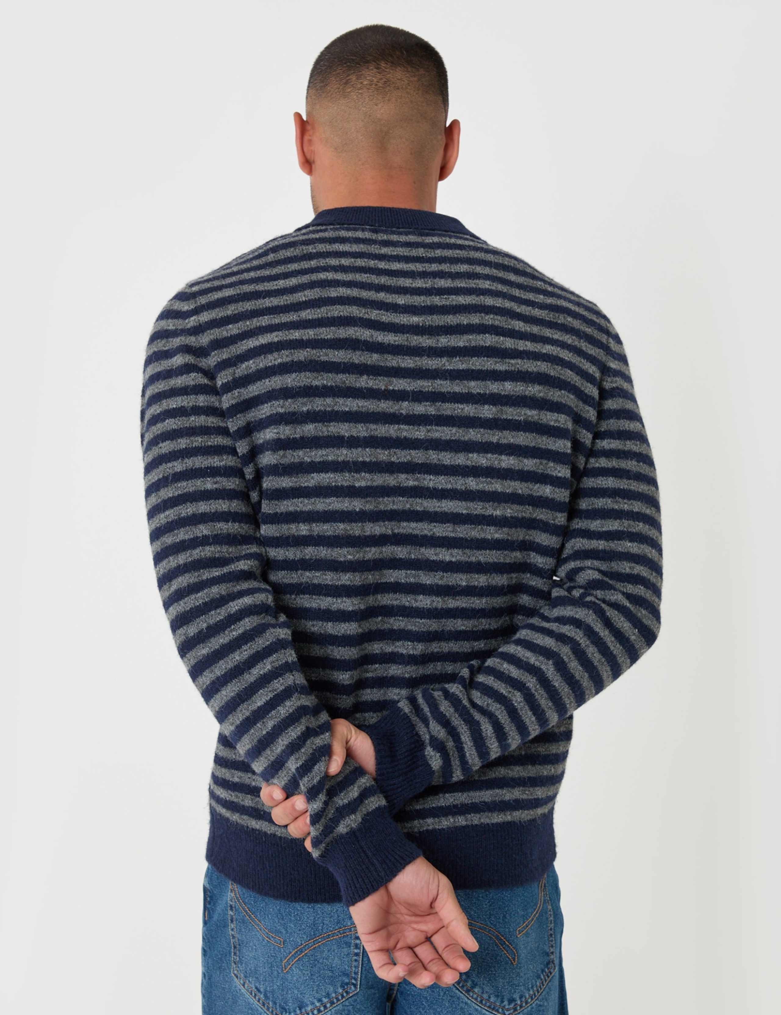 Heavyweight Striped Long Sleeve Polo Shirt 6 of 7