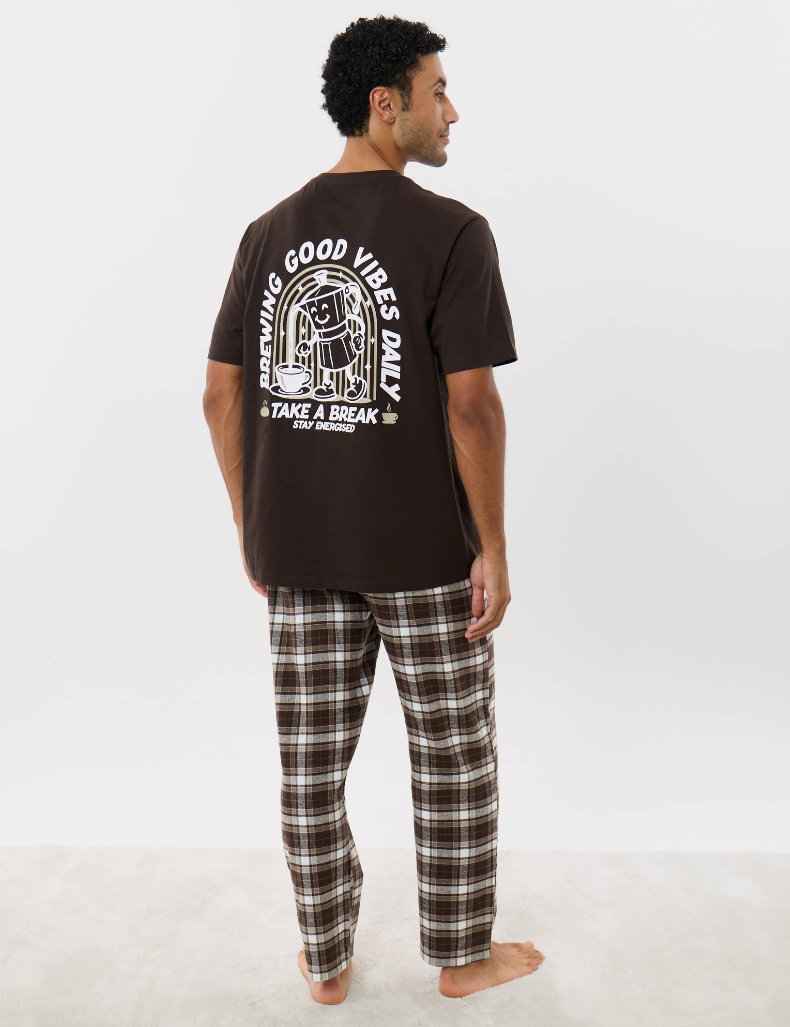 Graphic Print Checked Pyjama Set 5 of 5