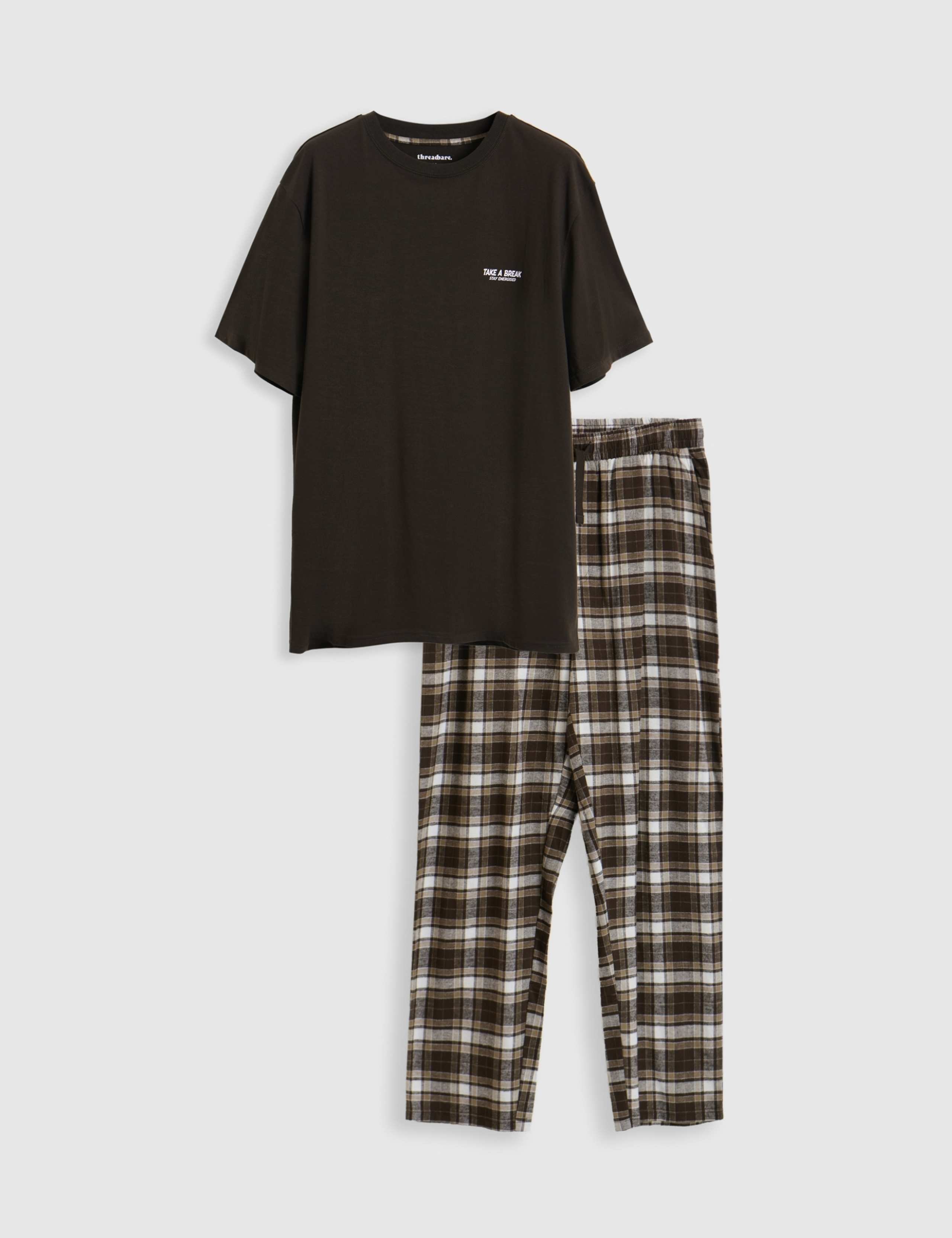 Graphic Print Checked Pyjama Set 2 of 5