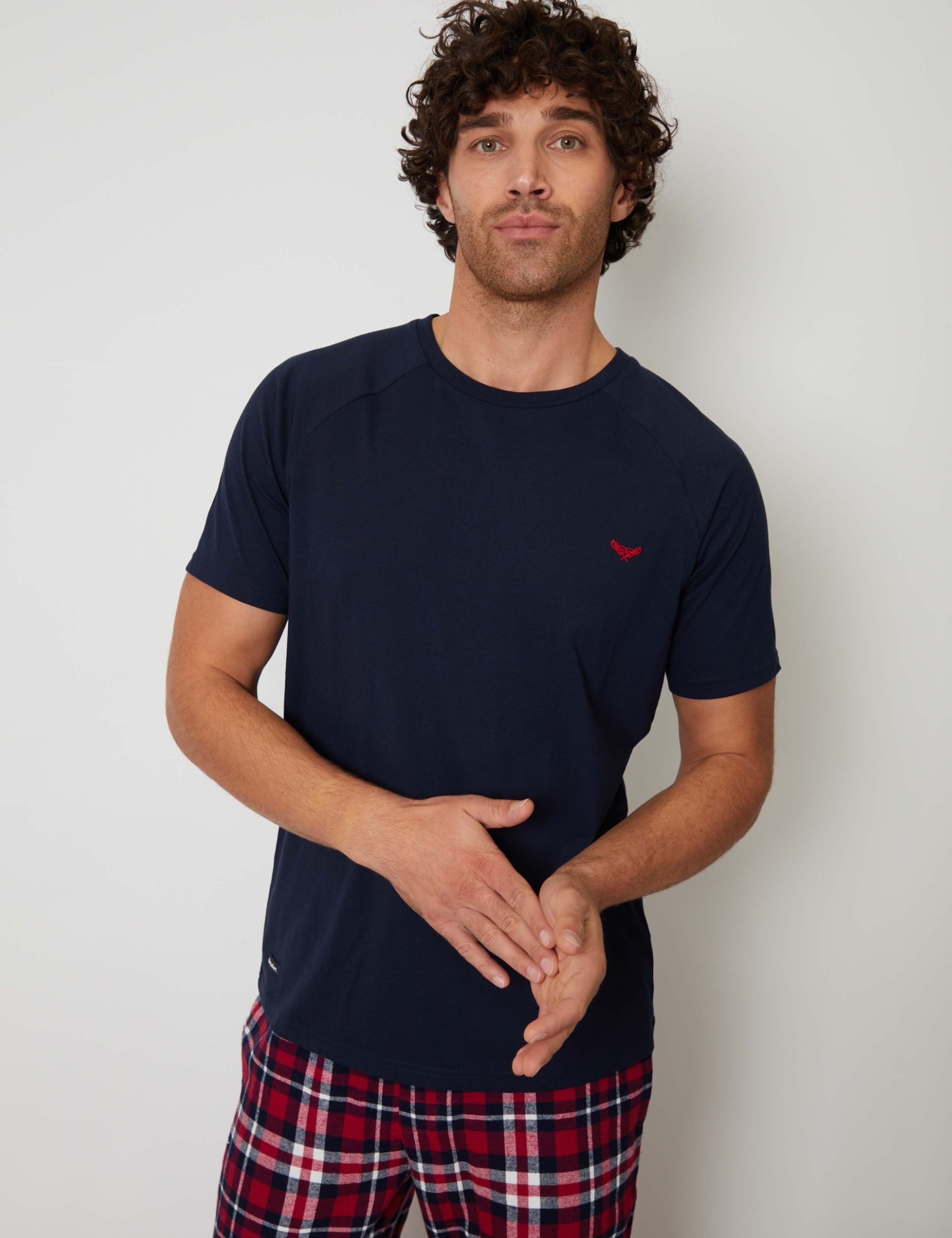 Cotton Rich Checked T-Shirt Pyjama Set 3 of 5
