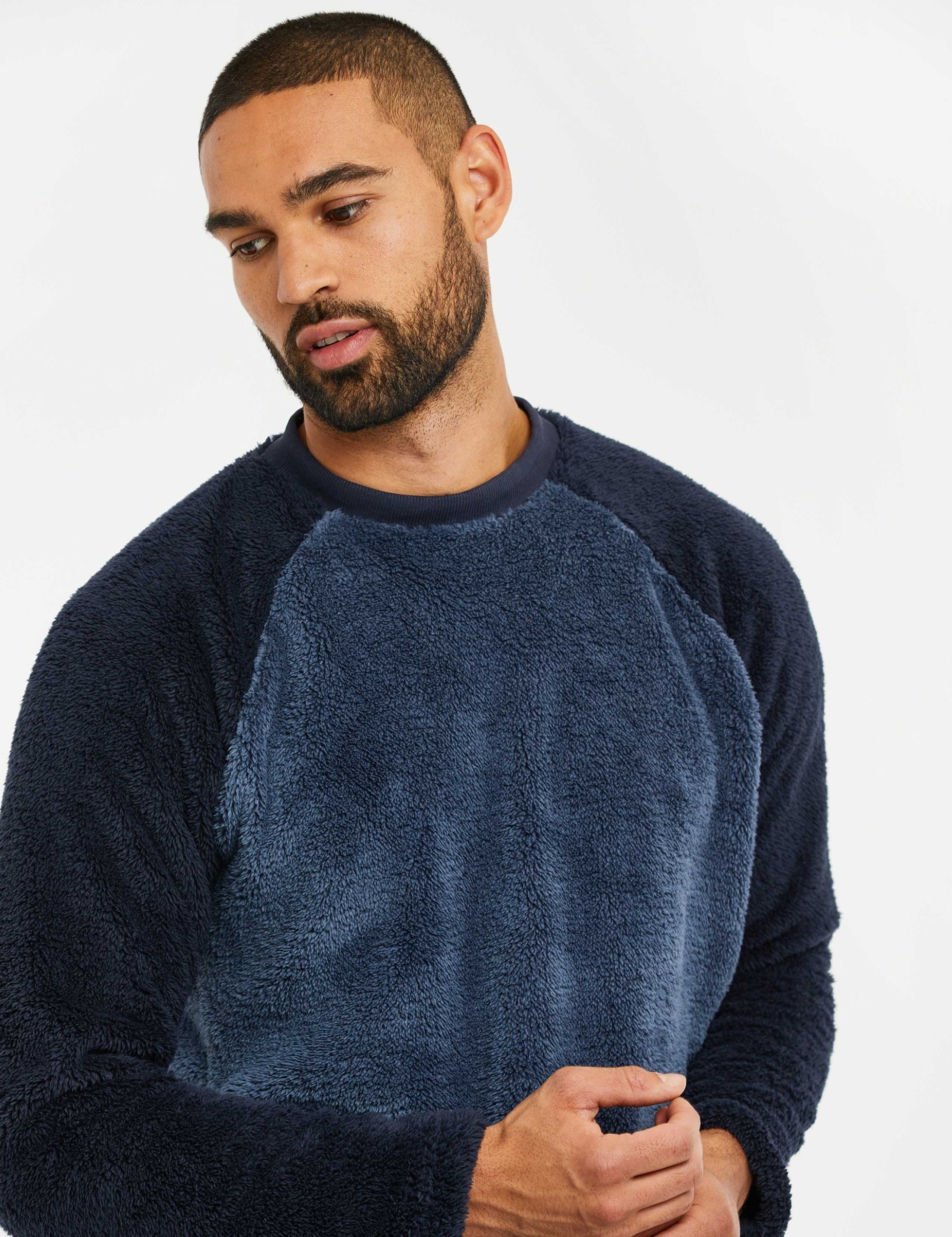 Fleece Ribbed Cuffed Pyjama Set 4 of 5