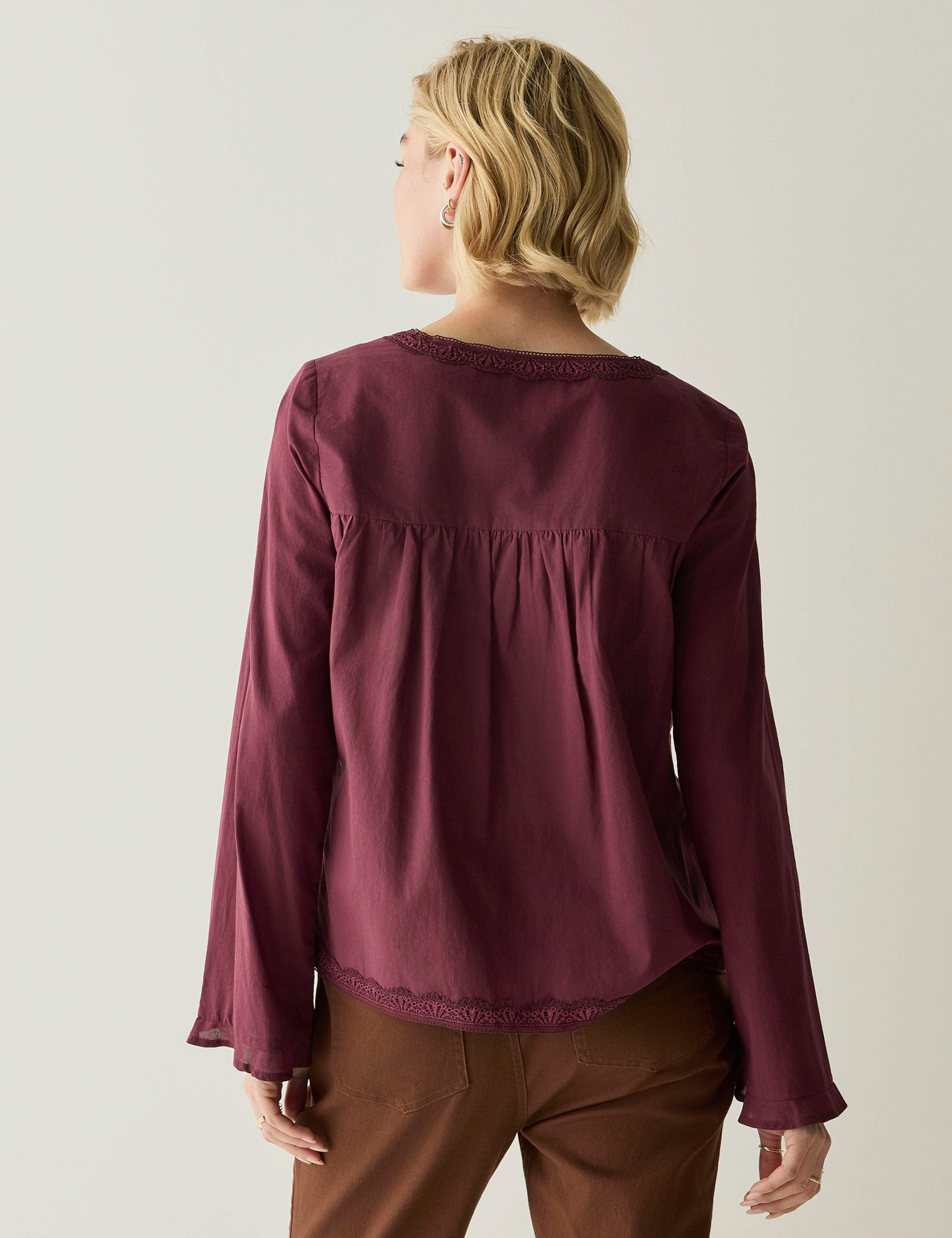Pure Cotton Square Neck Button Detail Top 7 of 7