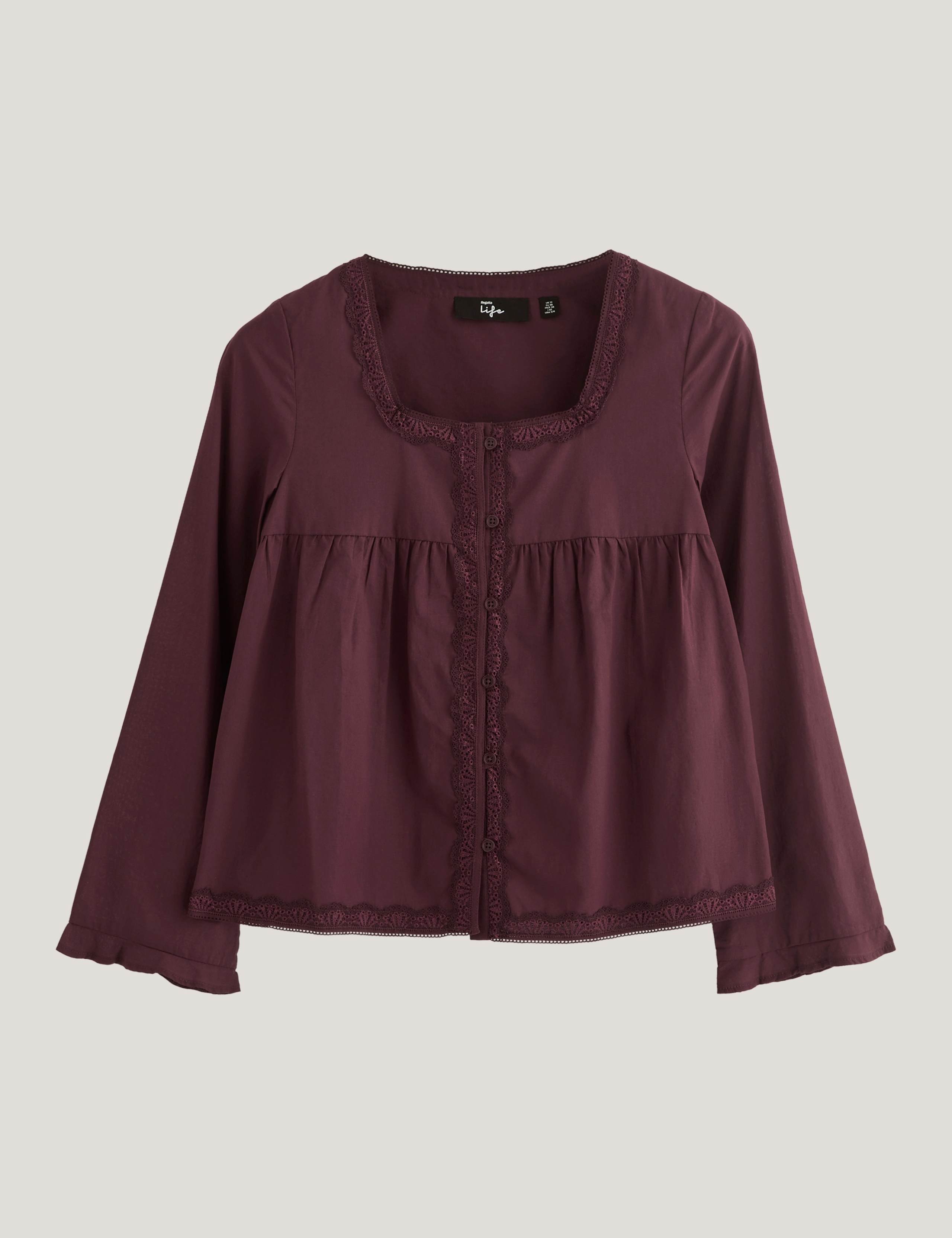 Pure Cotton Square Neck Button Detail Top 2 of 7