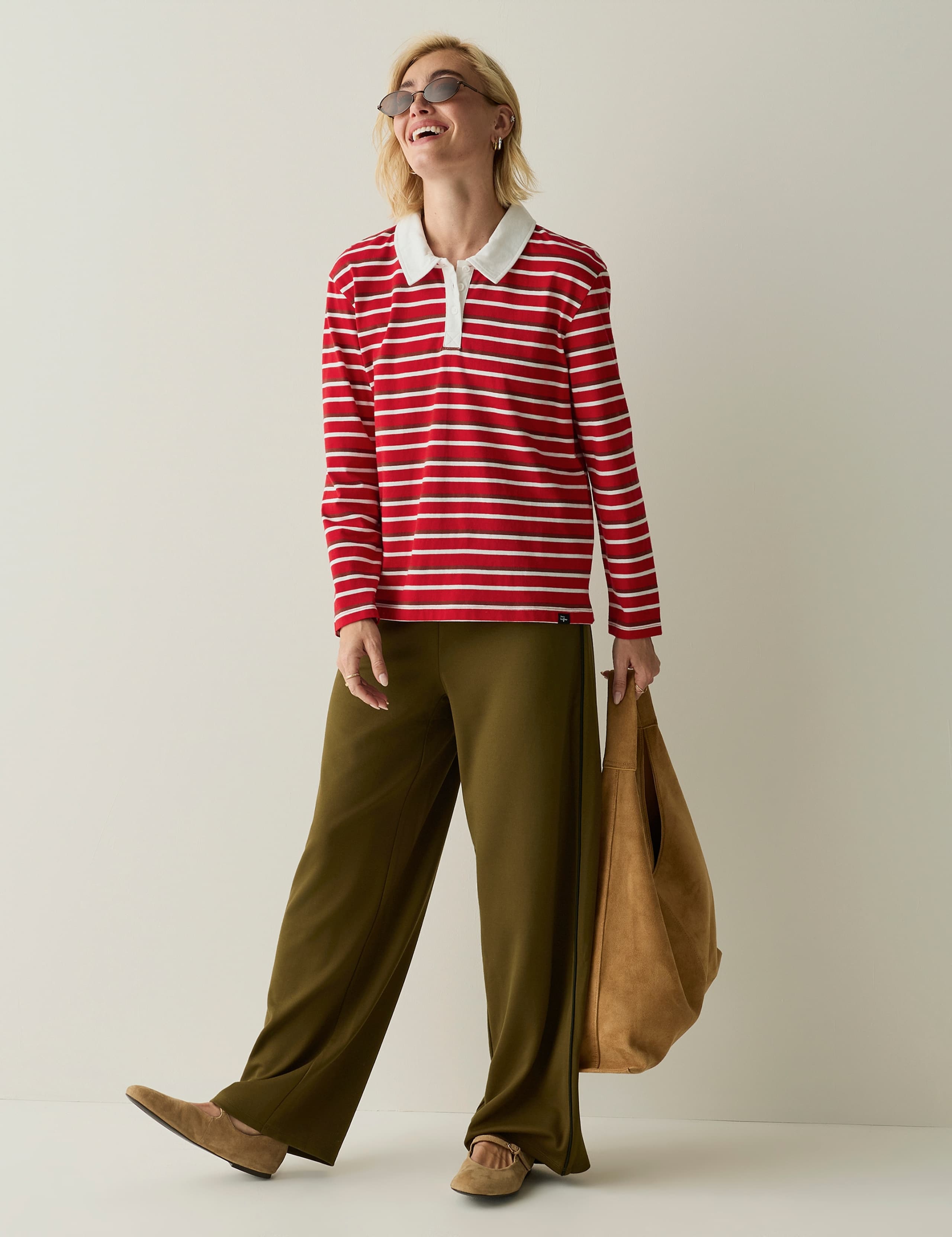 Pure Cotton Striped Relaxed Rugby Top 3 of 7