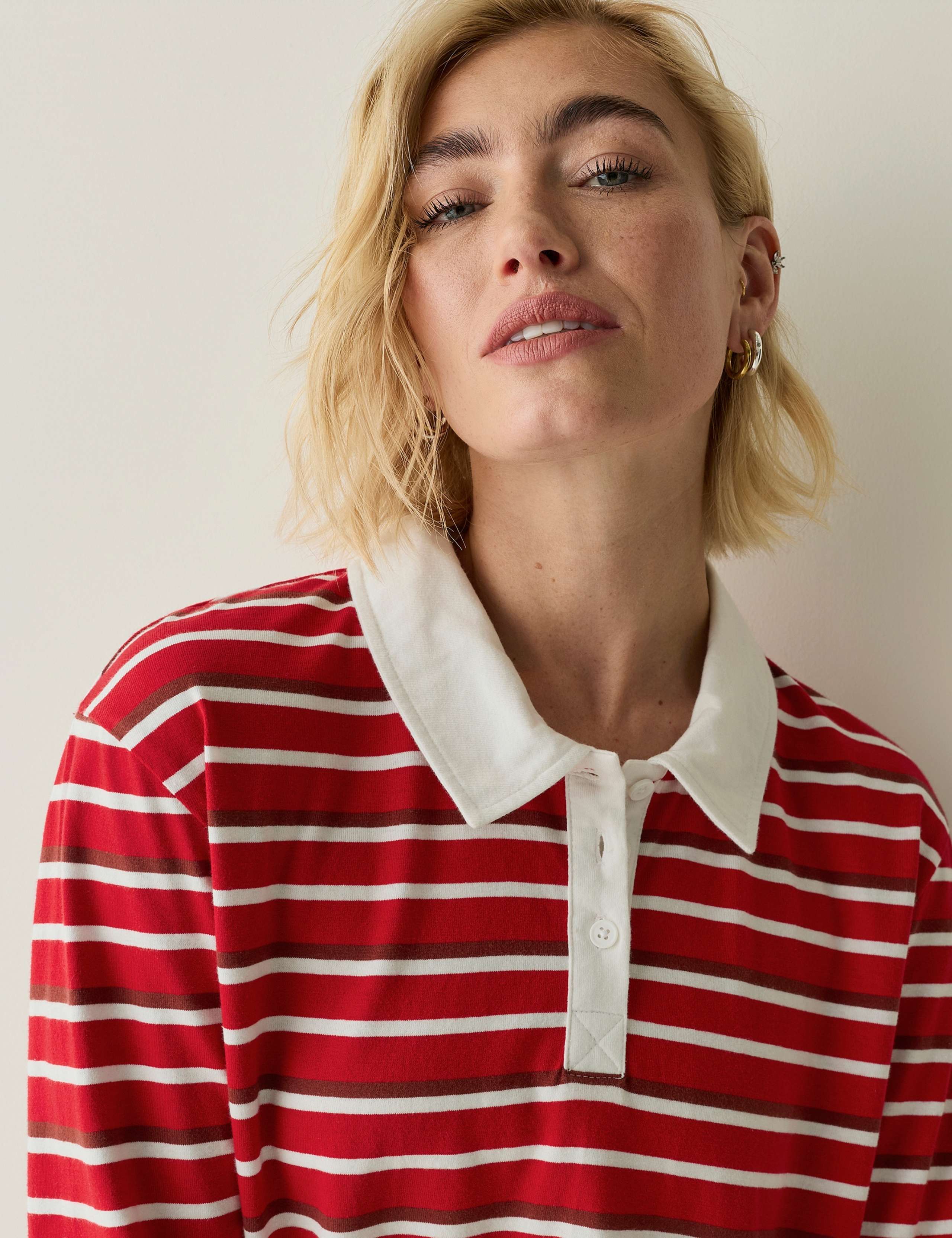 Pure Cotton Striped Relaxed Rugby Top 6 of 7