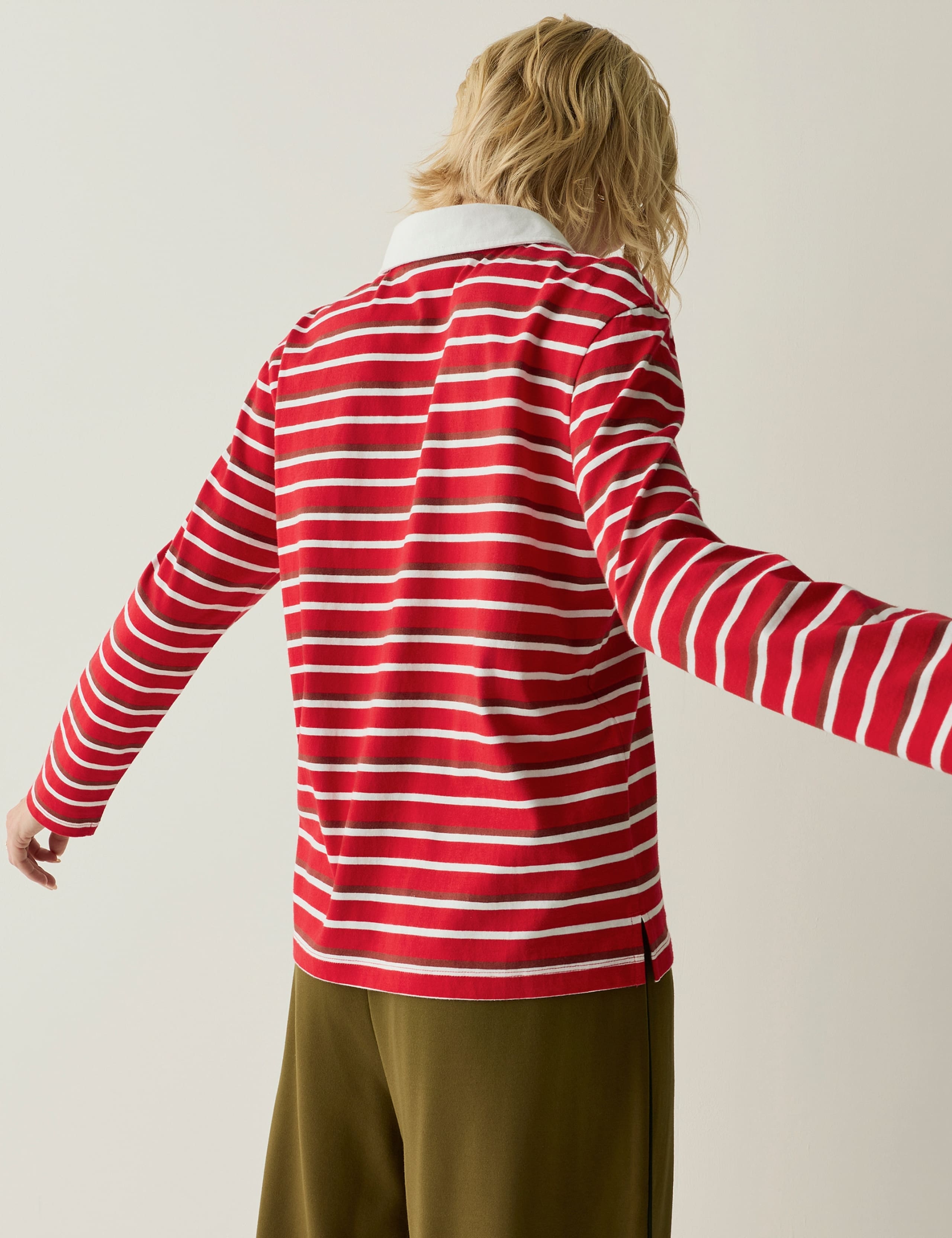 Pure Cotton Striped Relaxed Rugby Top 7 of 7