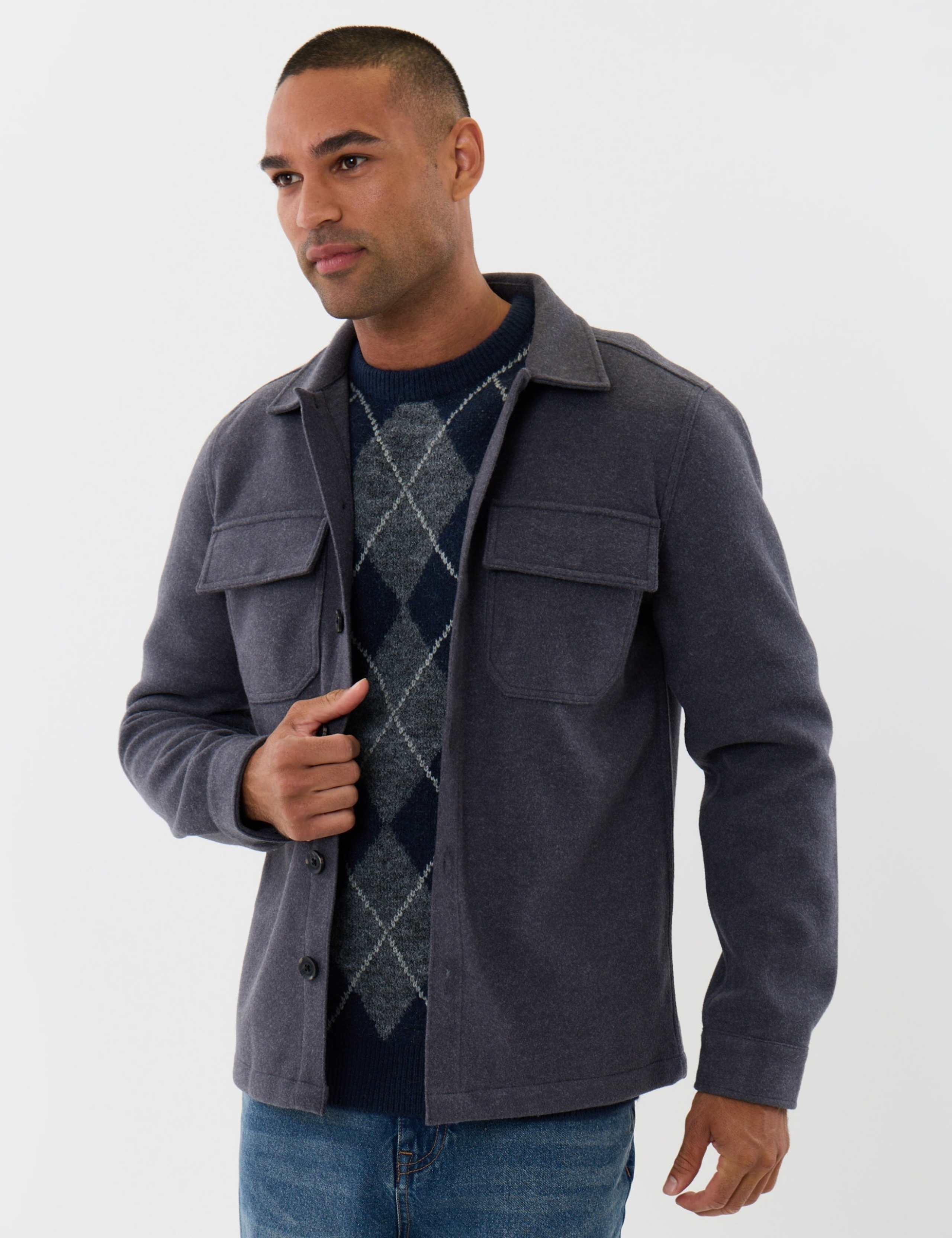 Knitted Textured Shacket 1 of 6