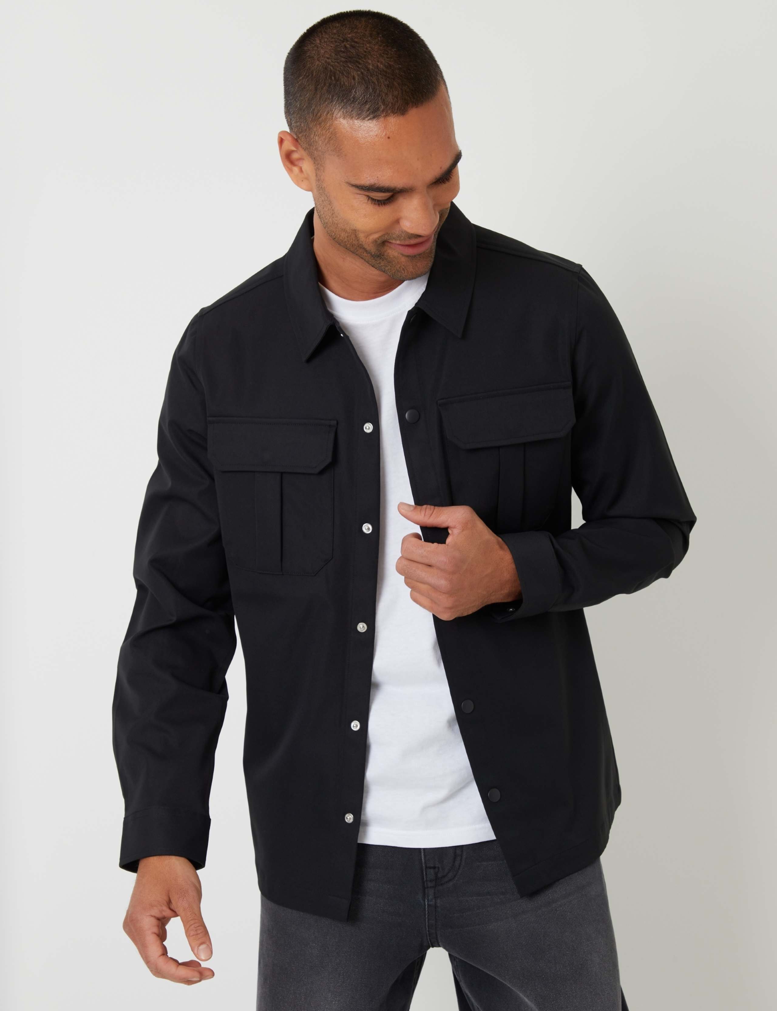 Stretch Twill Patch Pocket Overshirt 1 of 5